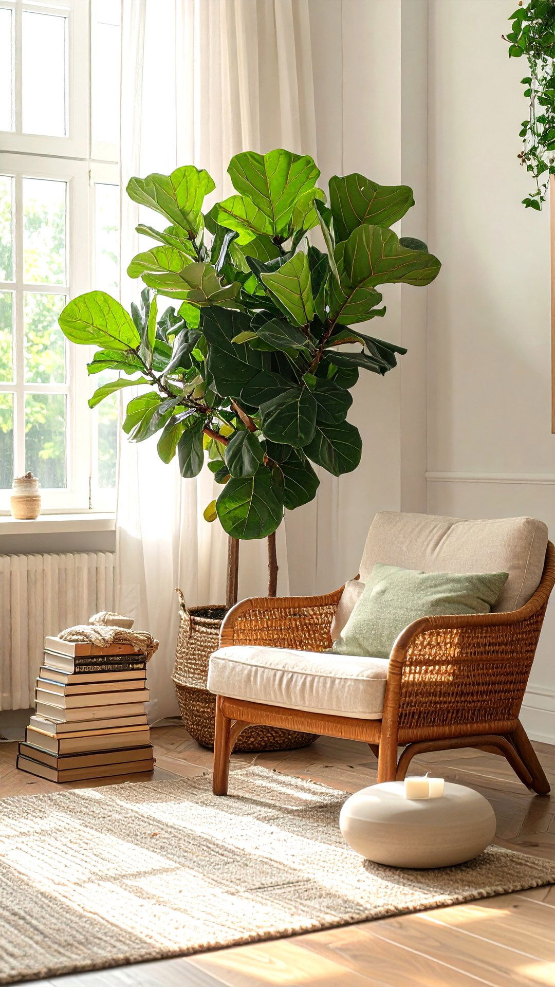 Contrast a Tall Plant with Low Accents for Natural Asymmetrical Balance - 25 asymmetrical balance interior design ideas