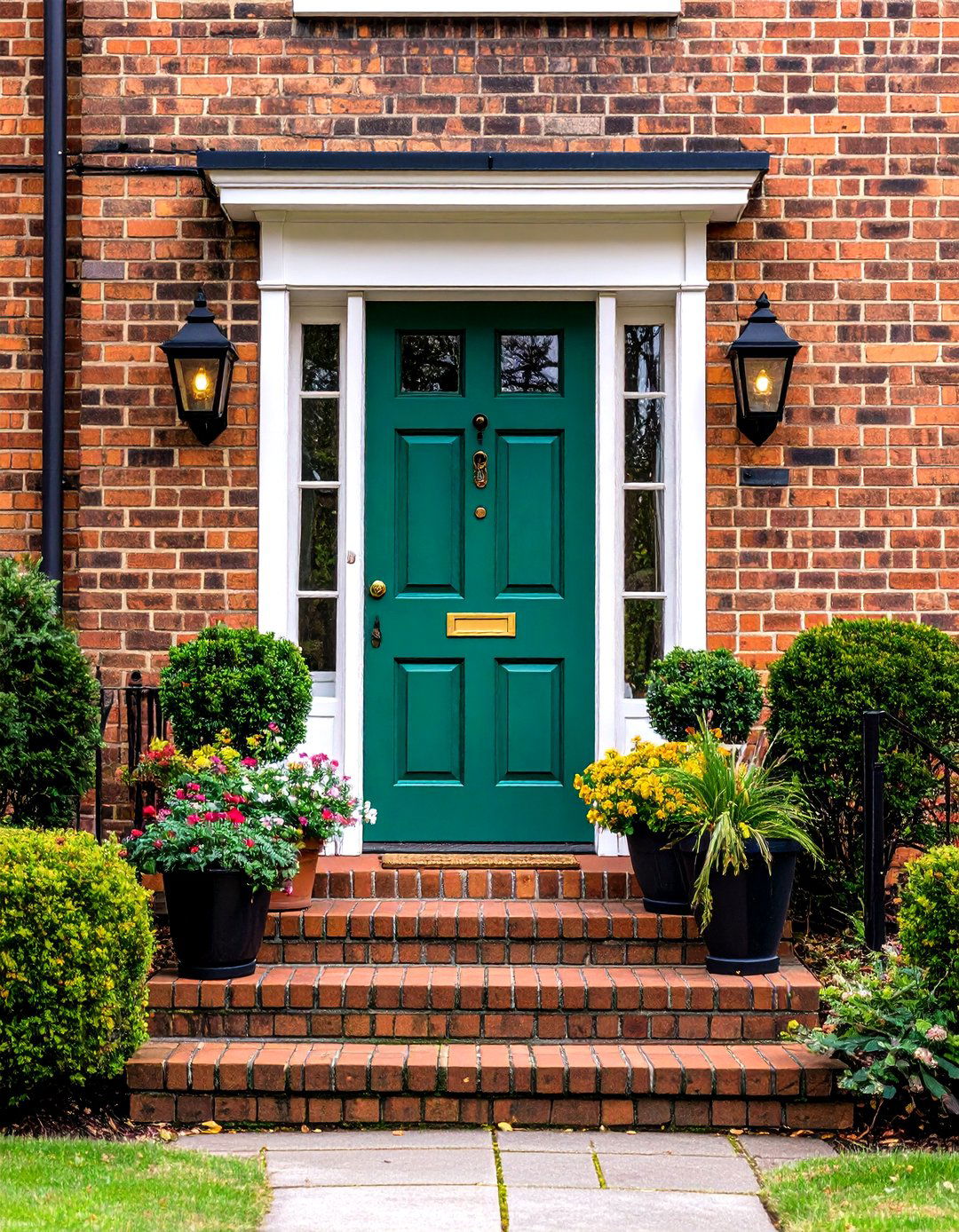 Contrasting Door on Painted Brick House - 25 painted brick houses