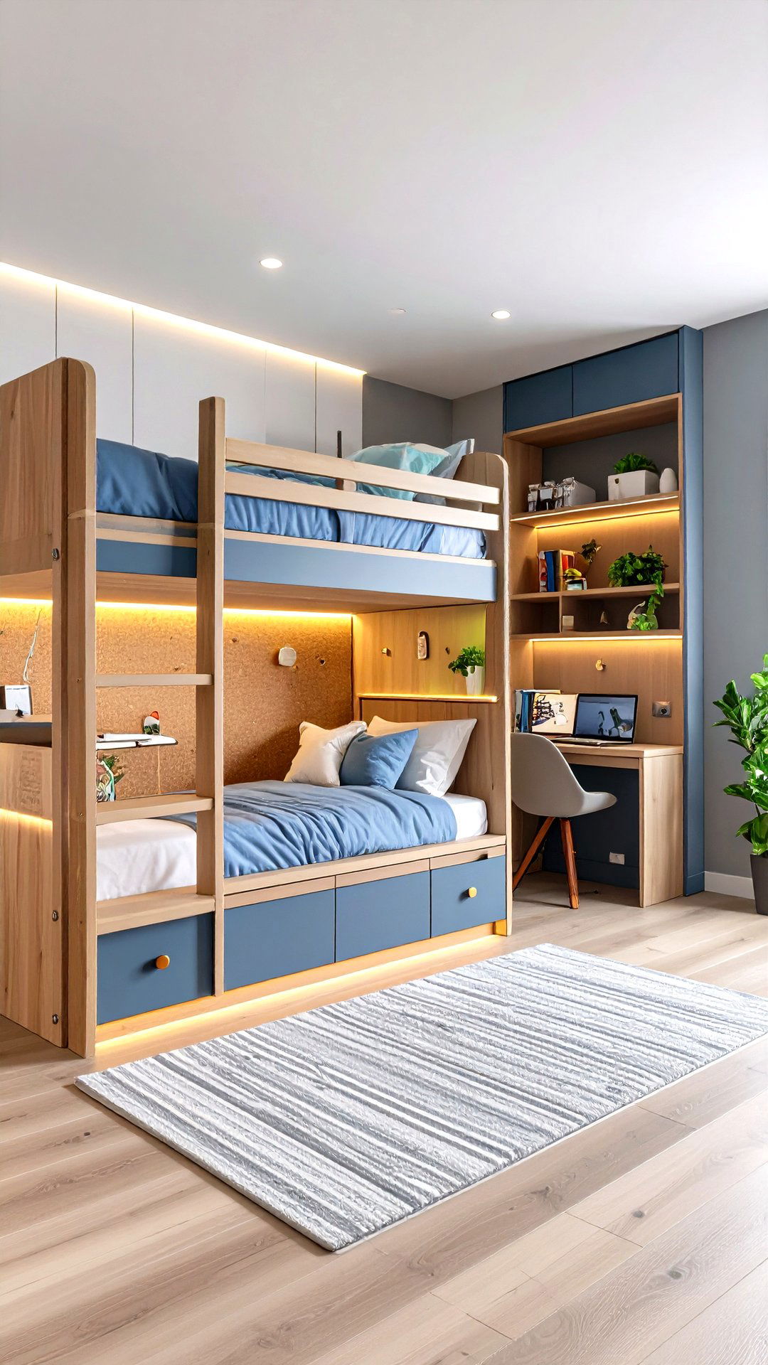 Convertible Desk Bed Bunk Room for Study and Sleep - 25 bunk room ideas