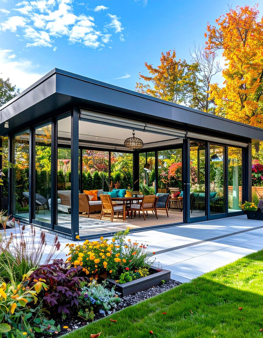 Convertible Entertainment Lounge - 25 patio enclosure ideas
