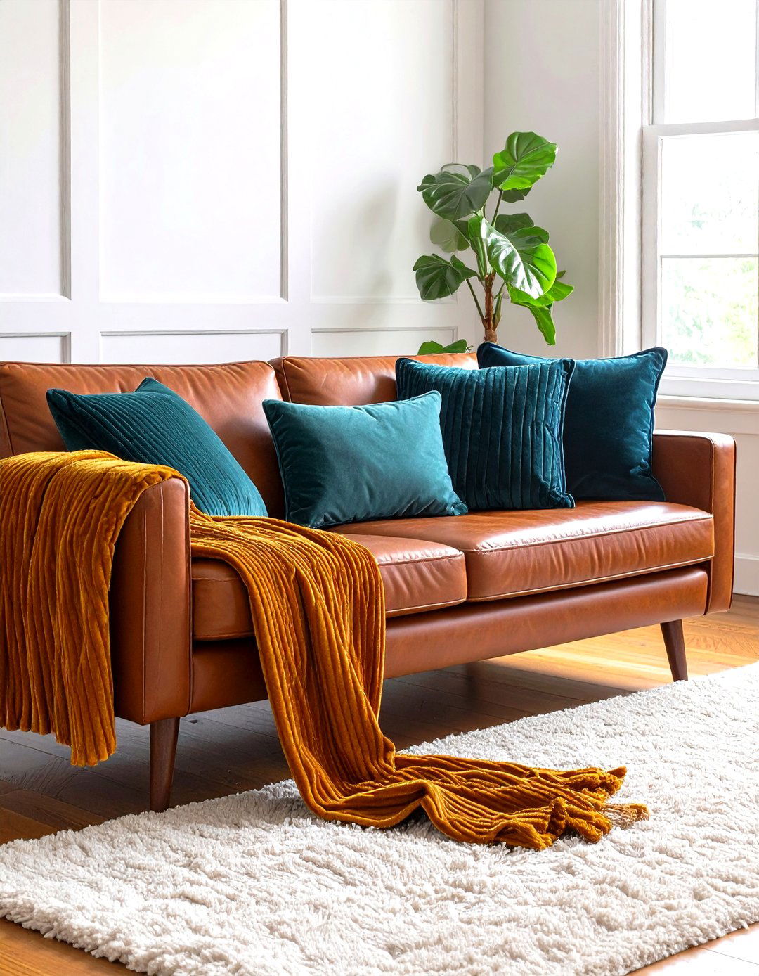 Corduroy Throws Cozying a s Living Room - 25 70s living room ideas