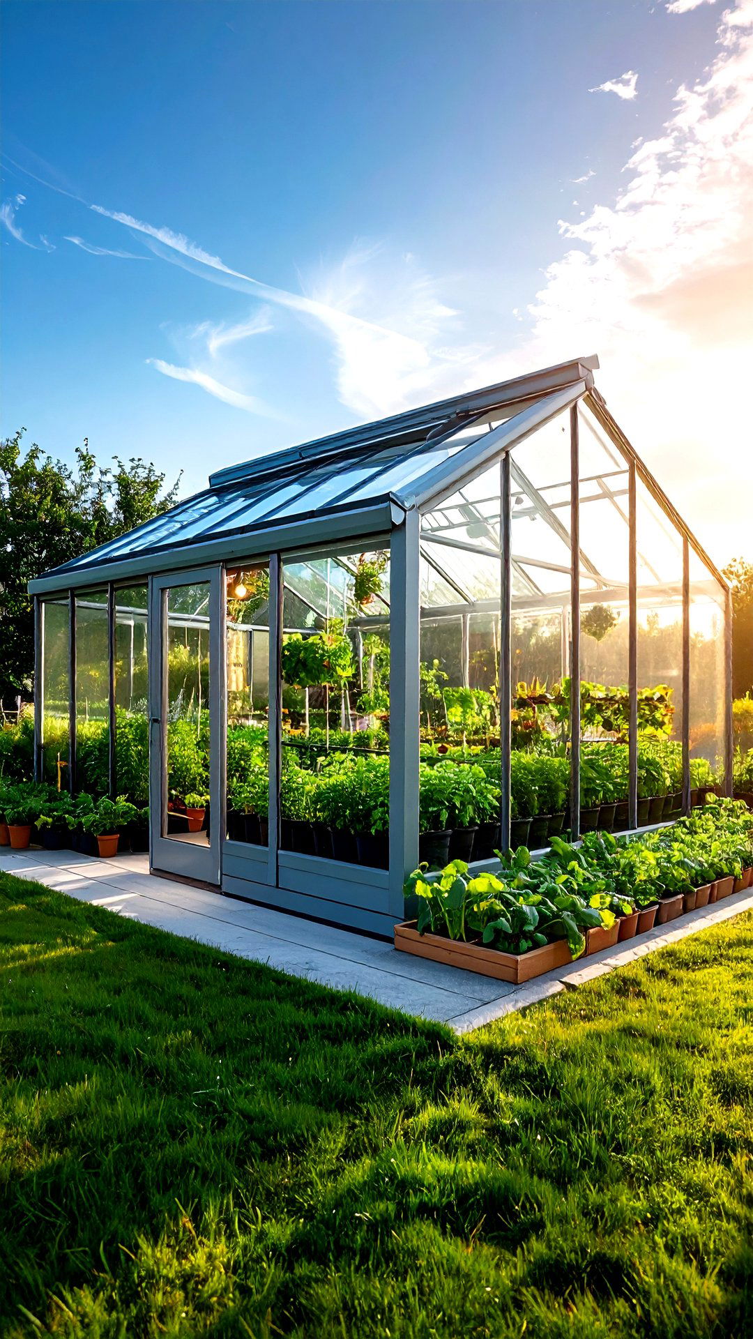 Corner Greenhouse with Automatic Roof Vent Openers - 25 corner greenhouse ideas