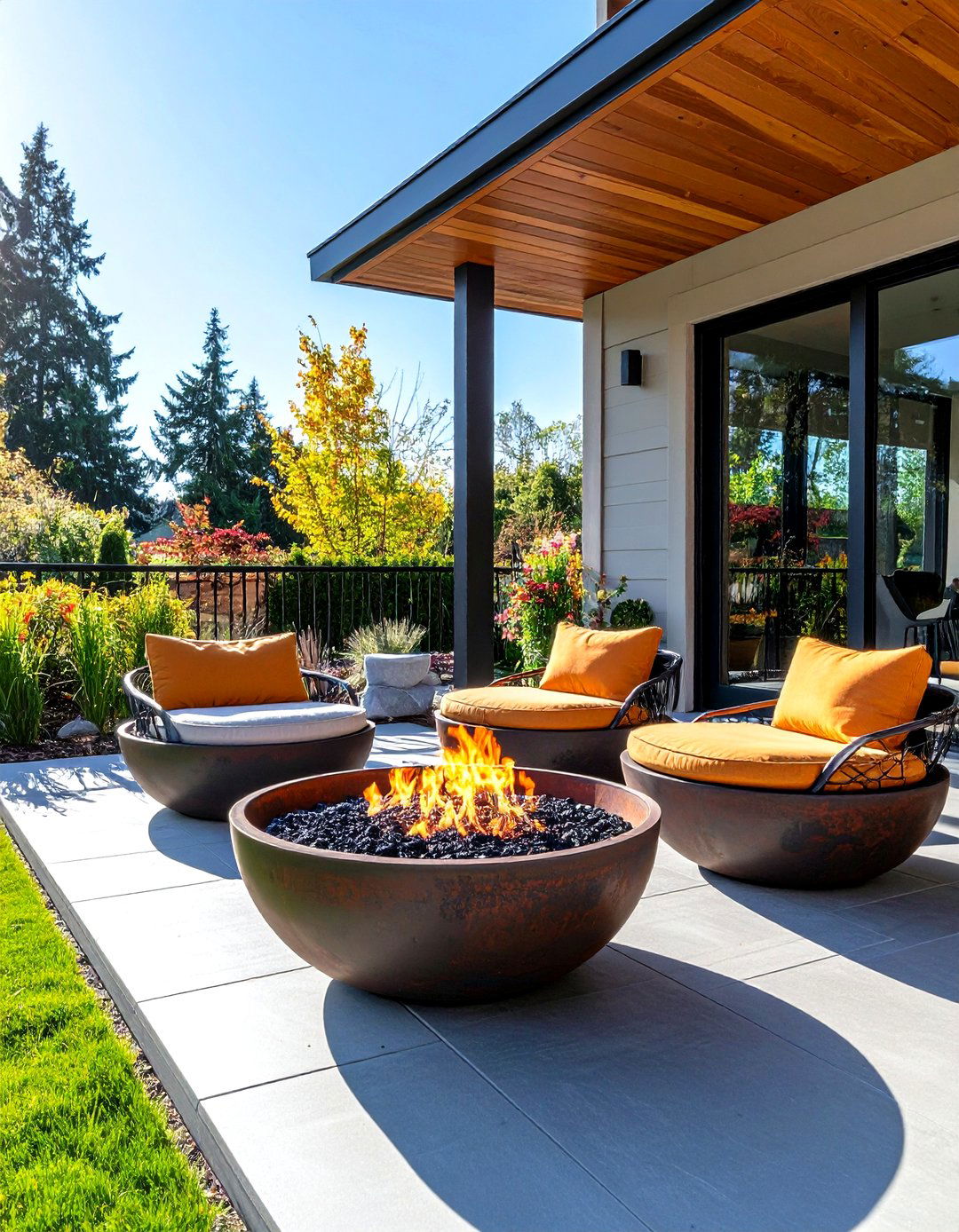 Corner Outdoor Fireplace Makes Tiny Terraces Look Bigger - 25 outdoor fireplace ideas