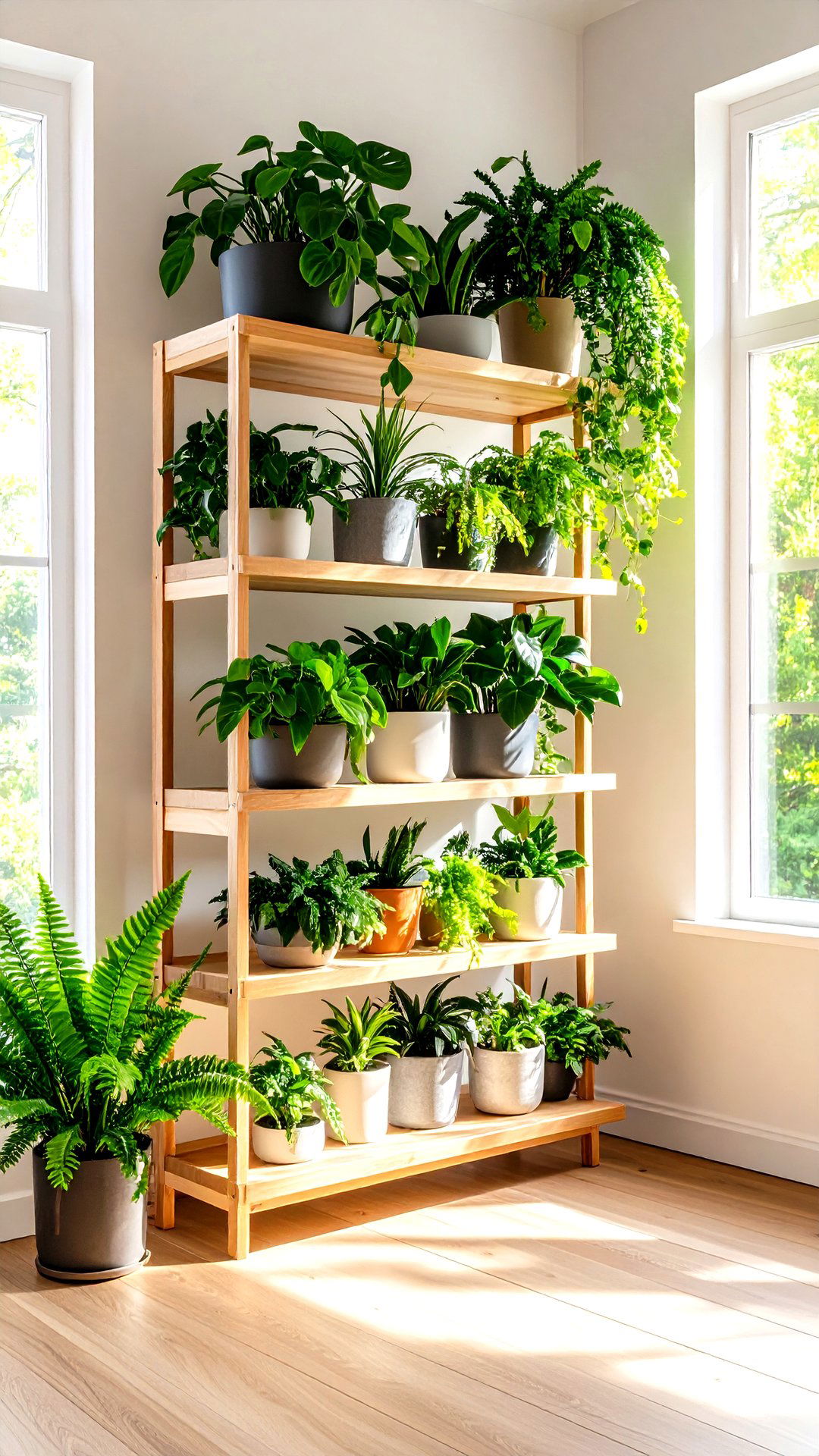 Corner Plant Stand Shelf for Lush Vertical Gardens - 25 corner shelf ideas