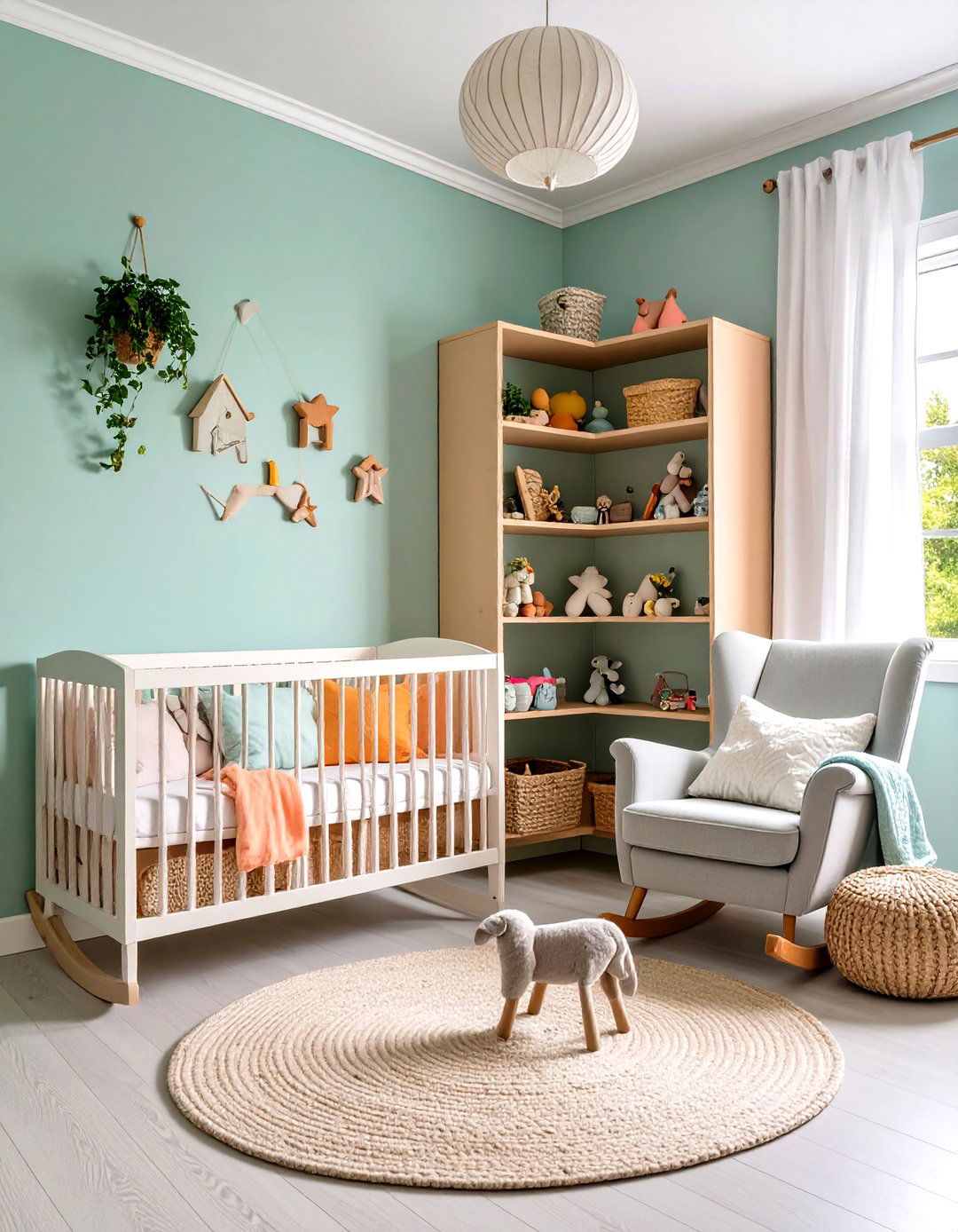 Corner Shelving Tower - 25 nursery storage ideas