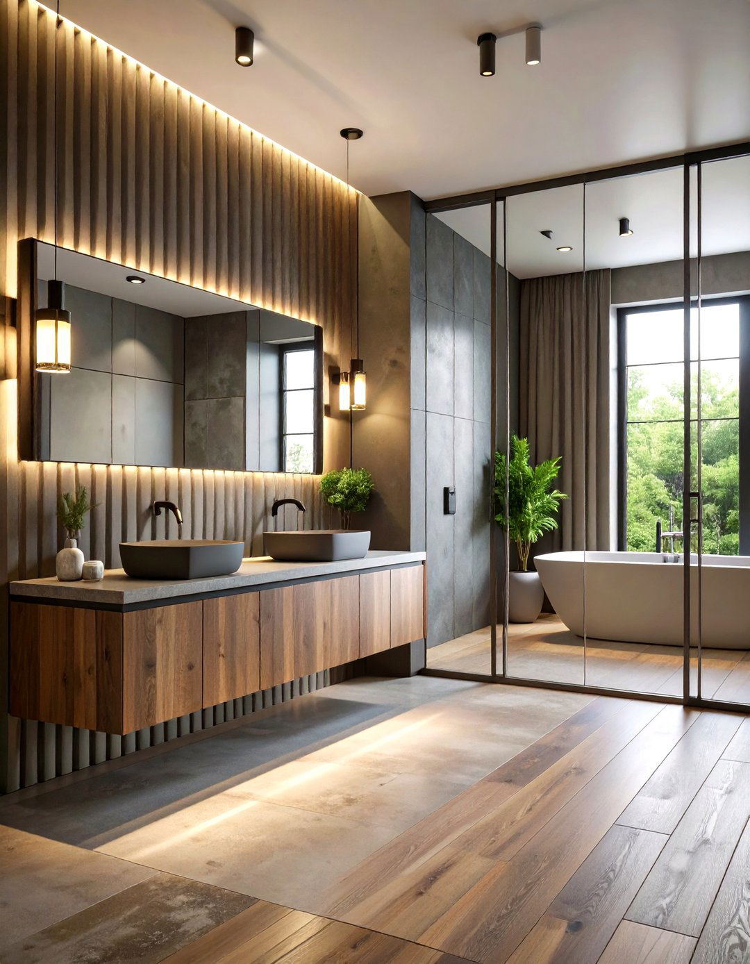 Corrugated Metal Accent Panels for a Textured Barndominium Bathroom - 25 barndominium bathroom ideas