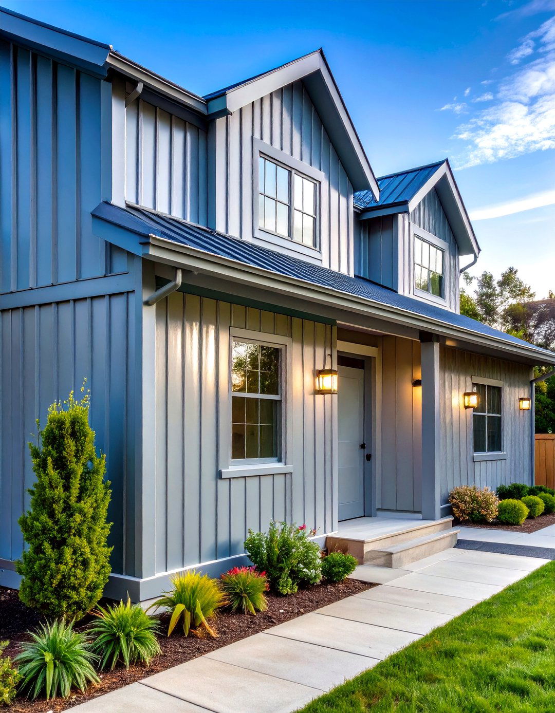 Corrugated Metal Exterior Wainscoting for Industrial Edge - 25 exterior wainscoting ideas