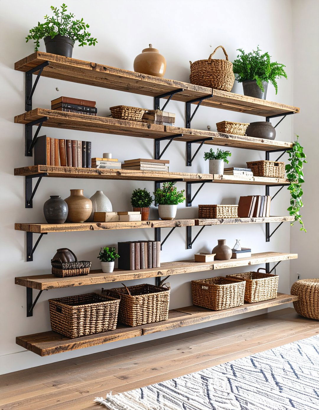 Country Living Room Barn Wood Open Shelves - 25 country living room ideas
