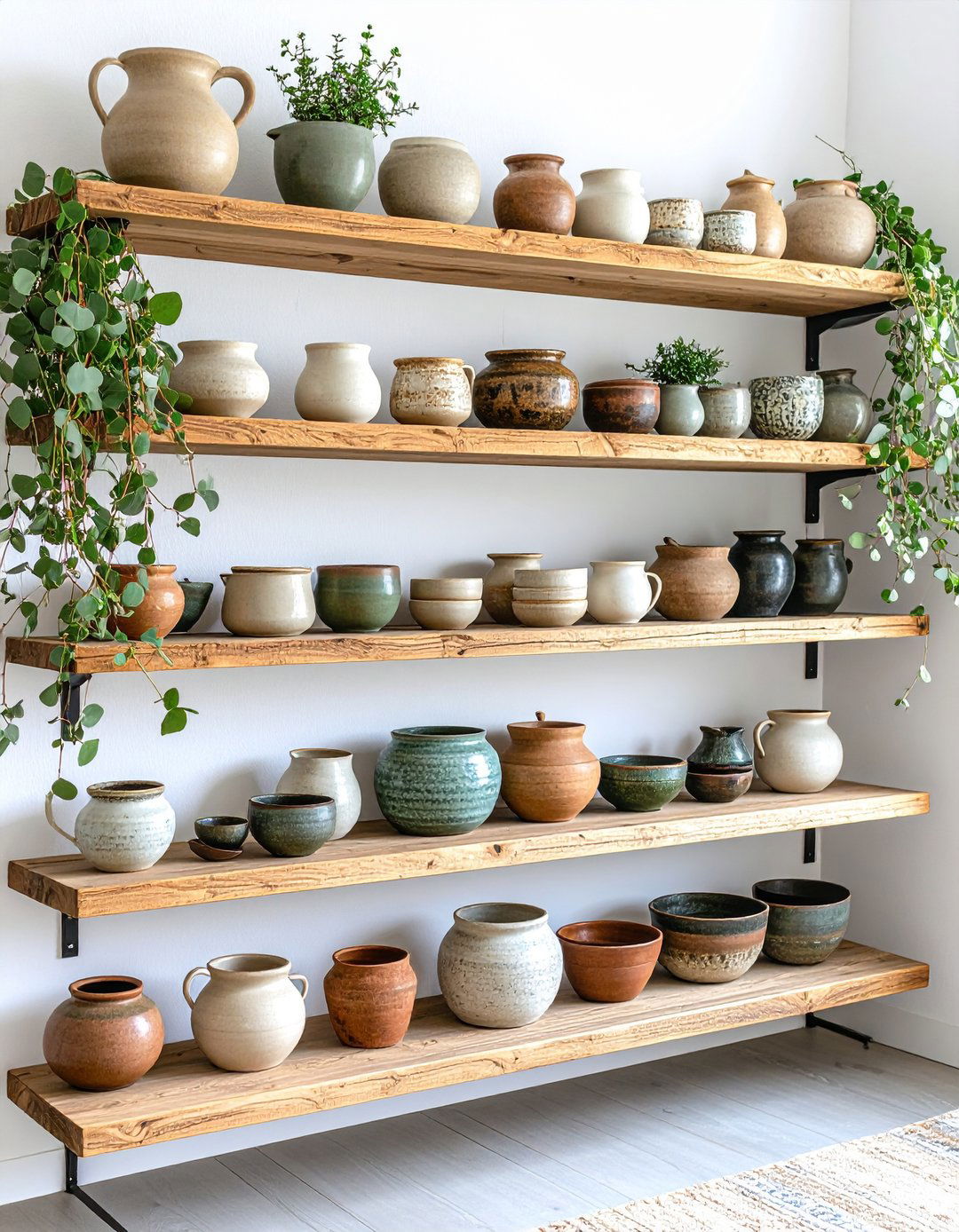 Country Living Room Hand Thrown Pottery Displays - 25 country living room ideas