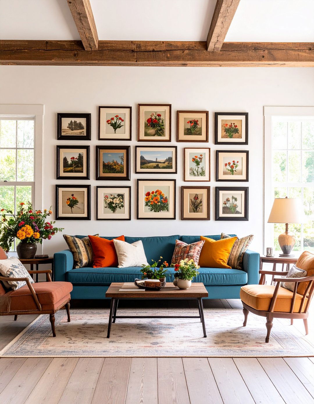 Country Living Room Heirloom Gallery Wall - 25 country living room ideas