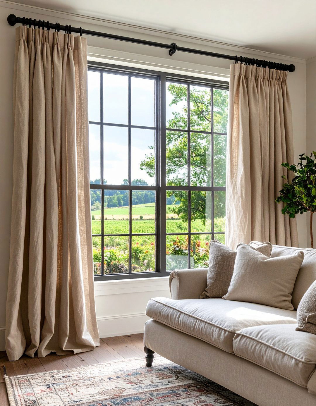 Country Living Room Linen Curtain Frames - 25 country living room ideas