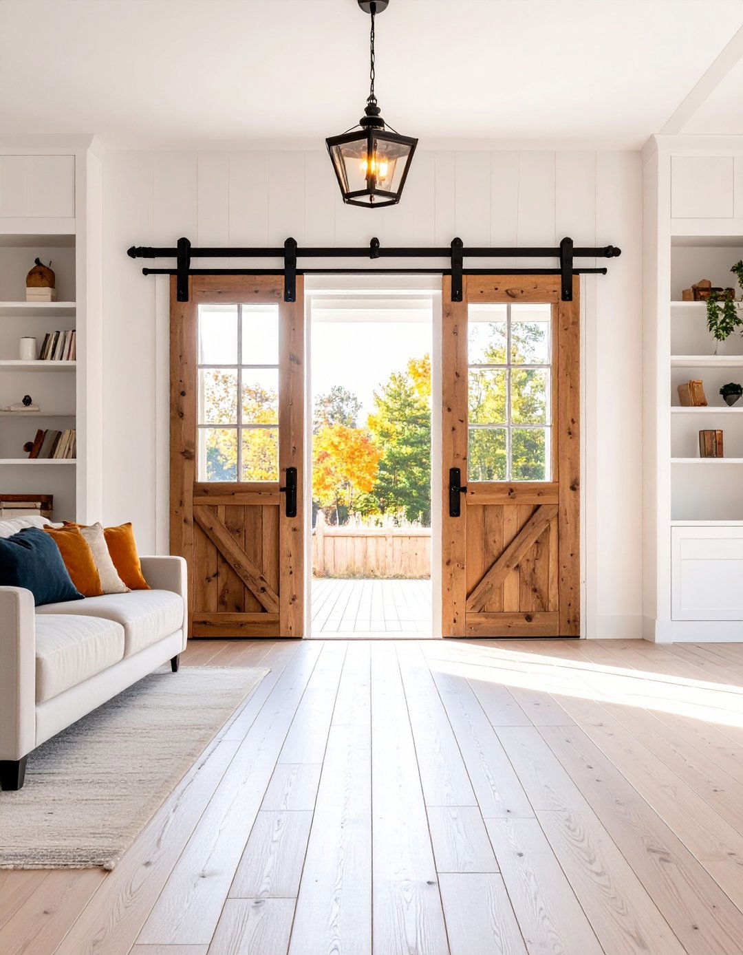 Country Living Room Sliding Barn Door Accent - 25 country living room ideas