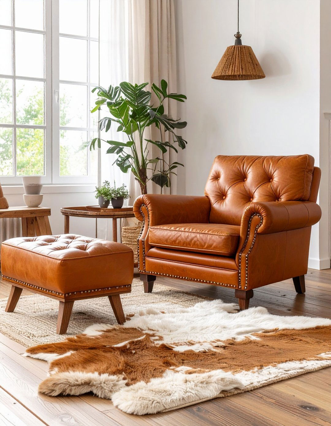 Country Living Room Warm Leather Touches - 25 country living room ideas