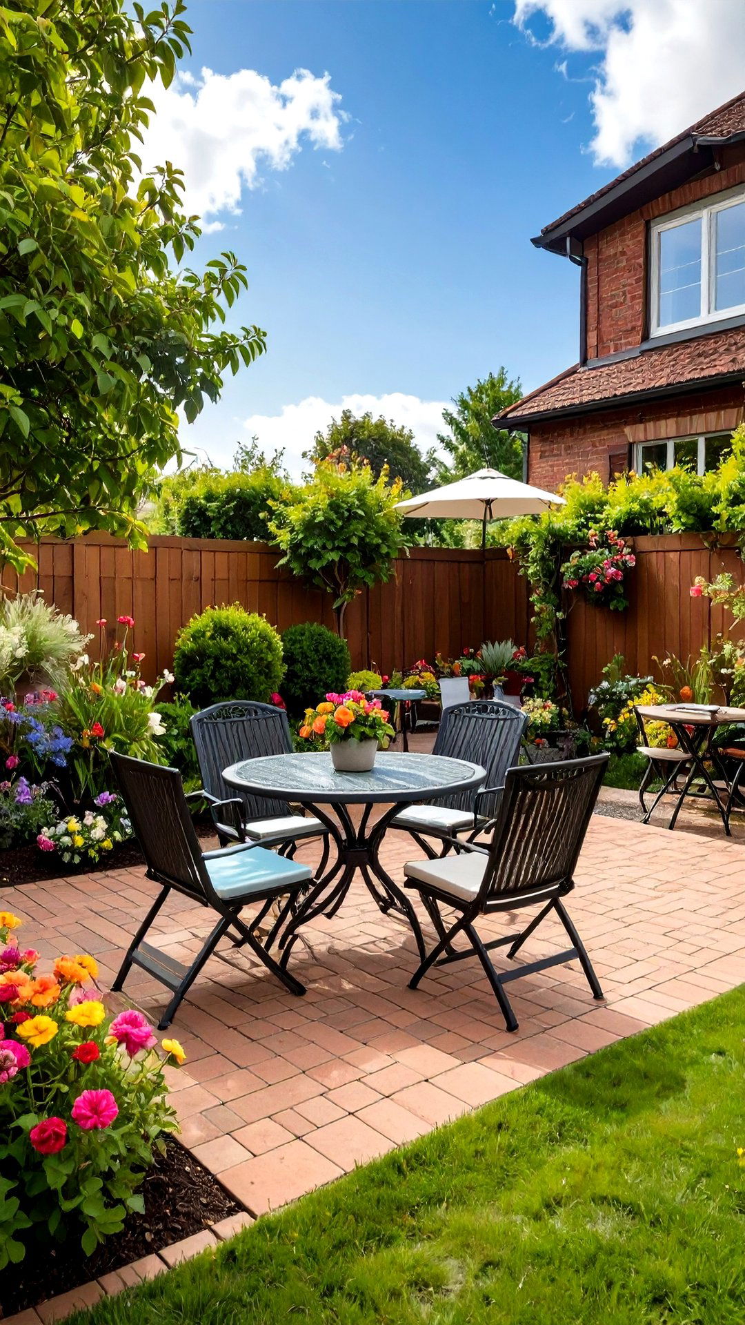 Courtyard Scale Brick Patio for Compact Yards - 25 brick patio ideas