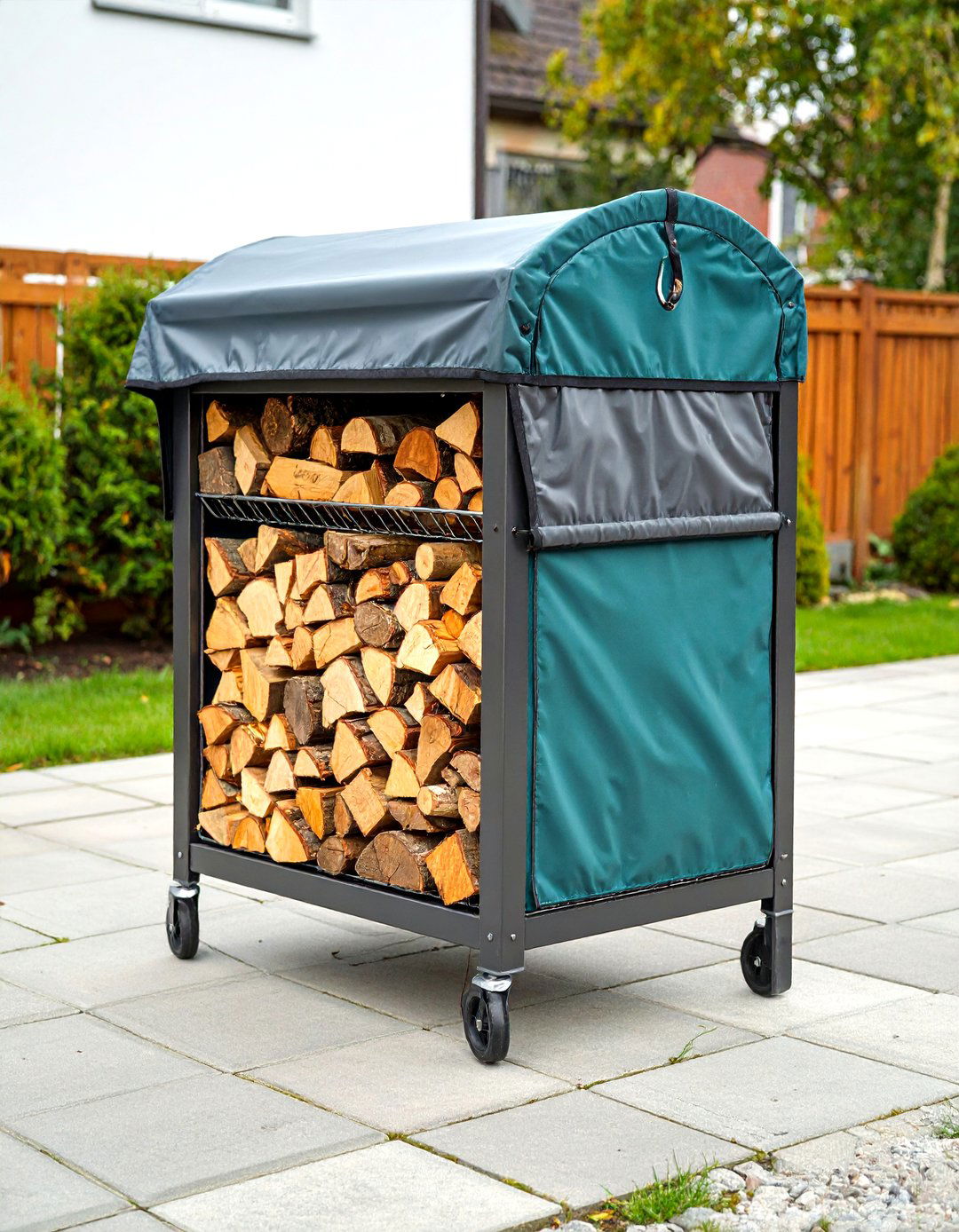 Covered Firewood Rack Outdoor Storage Stack - 25 outdoor storage ideas