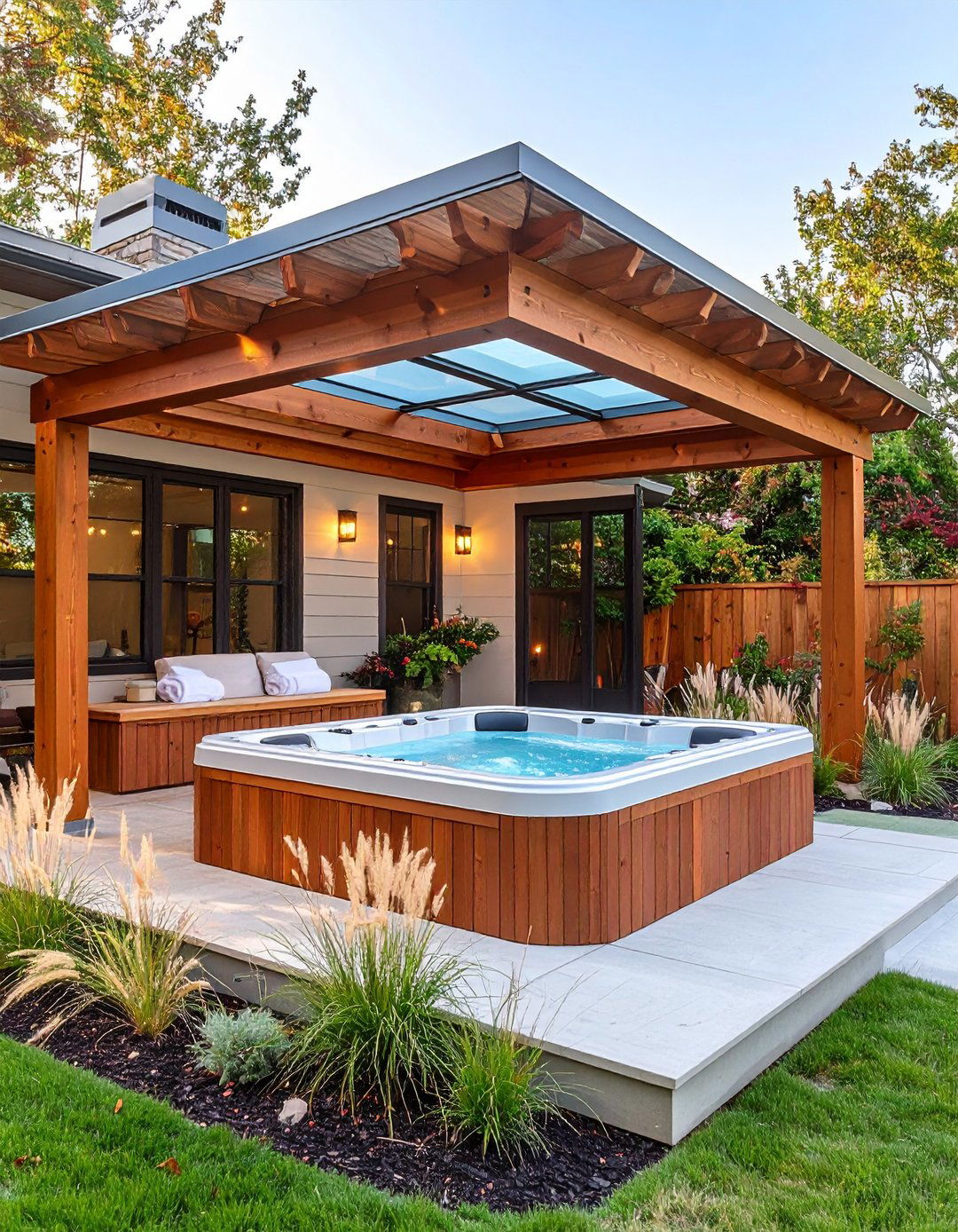 Covered Porch with Hot Tub Enclosure - 25 covered porch ideas