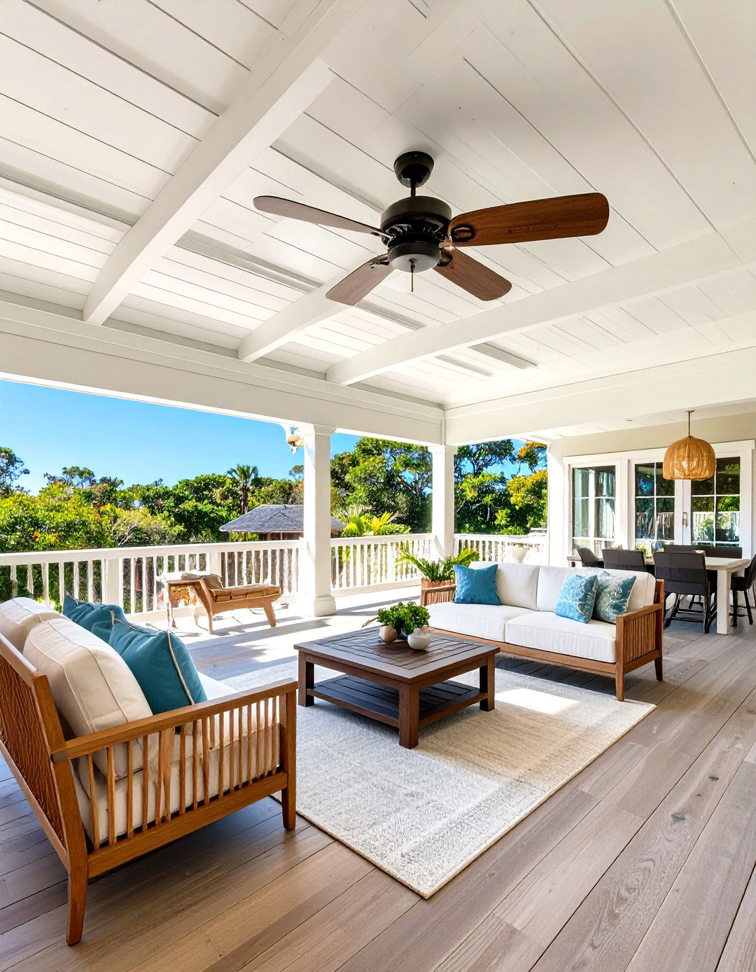 Covered Veranda with Ceiling Fan Outdoor Living Space - 25 outdoor living space ideas
