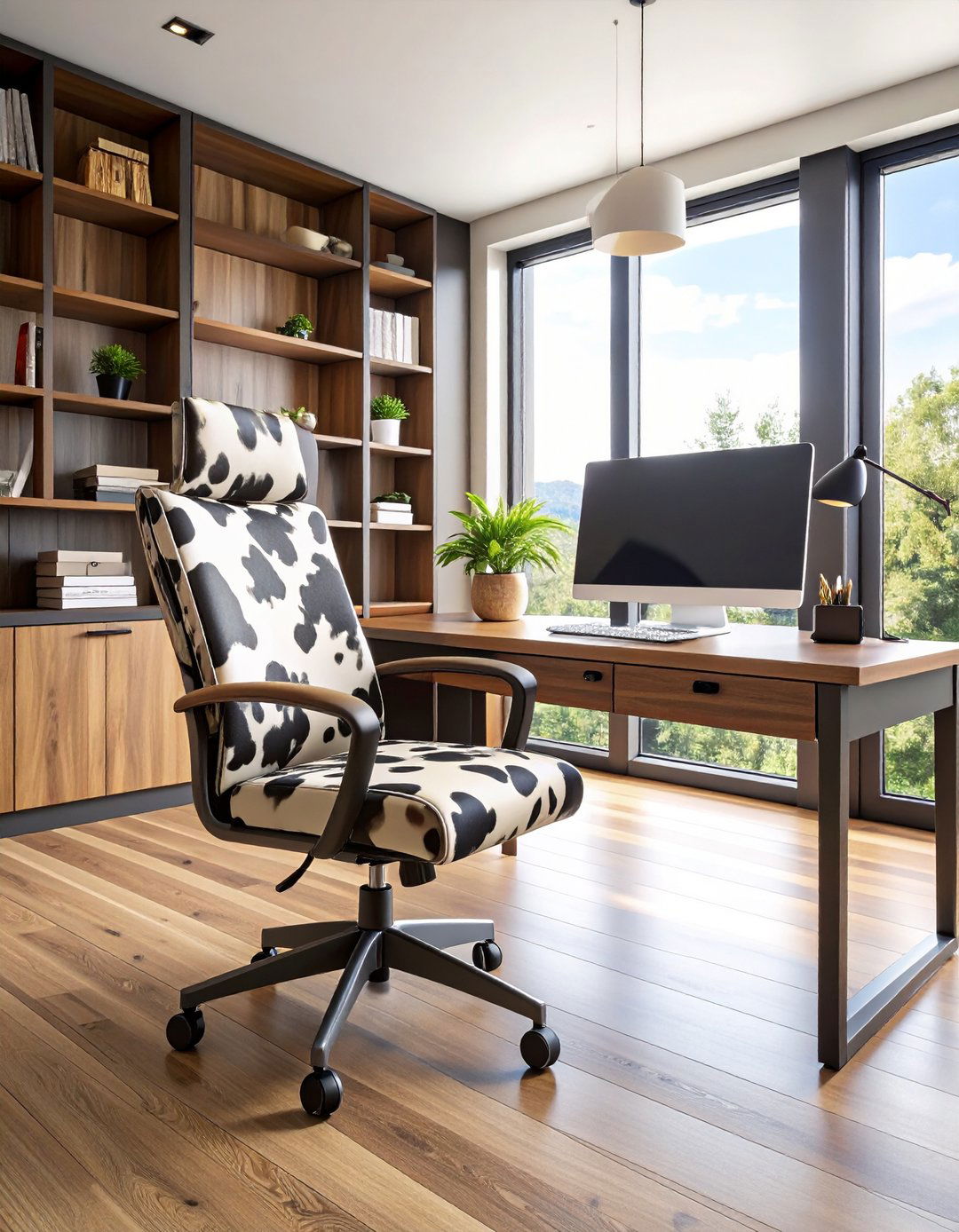 Cow Print Desk Chair to Energize Your Home Office - 25 cow print room decor ideas