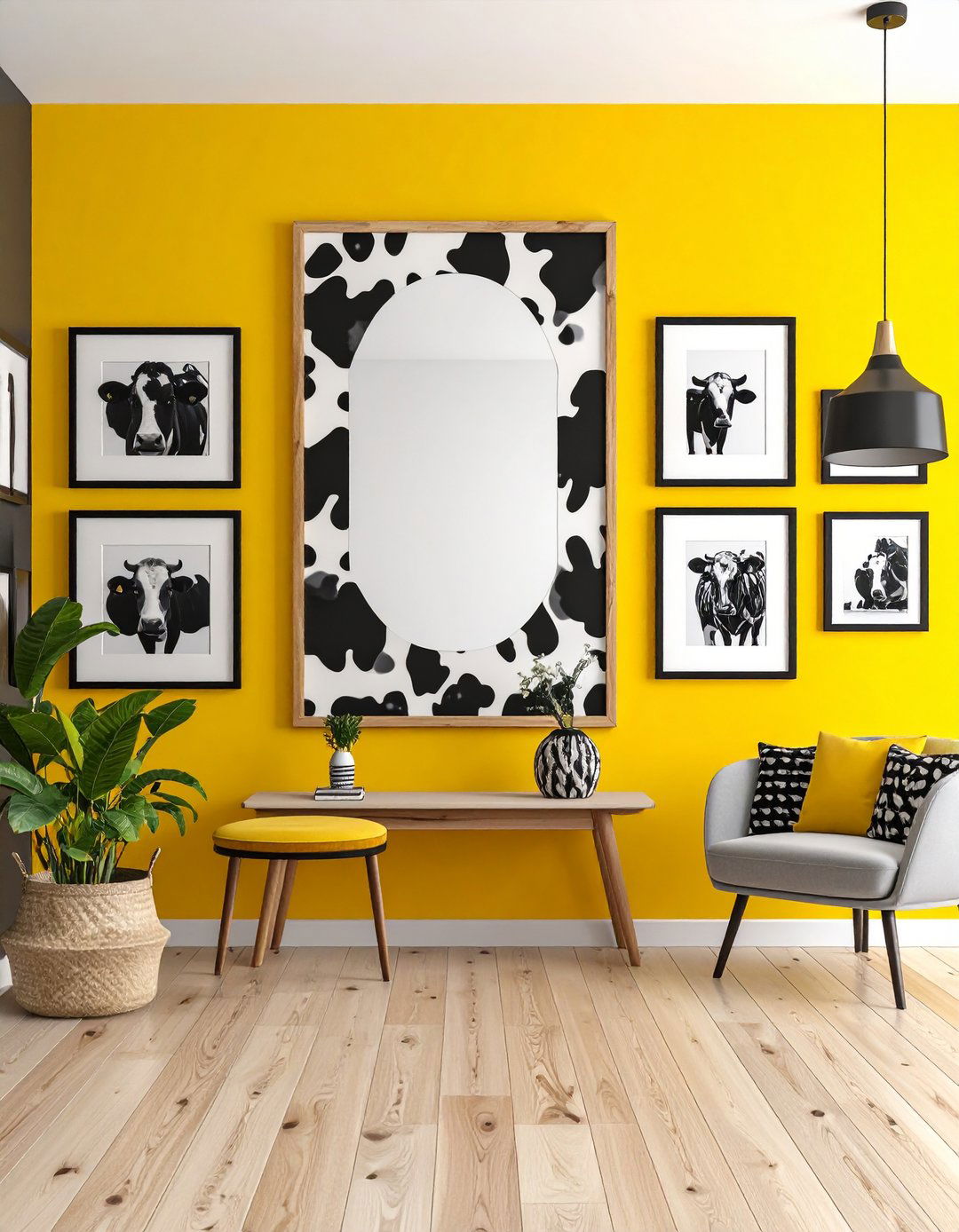 Cow Print Mirror or Picture Frames - 25 cow print room decor ideas