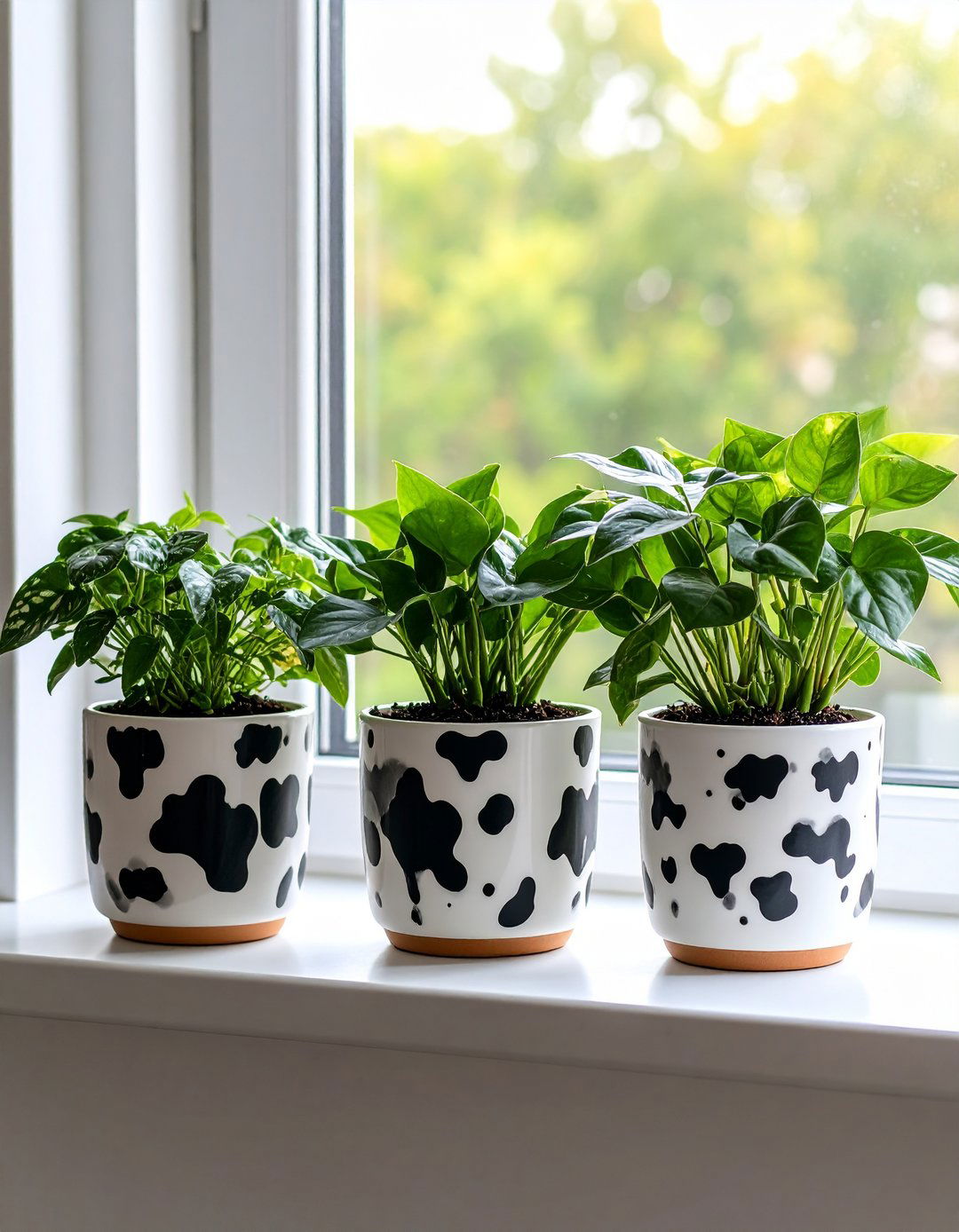 Cow Print Planters for Biophilic Flair - 25 cow print room decor ideas