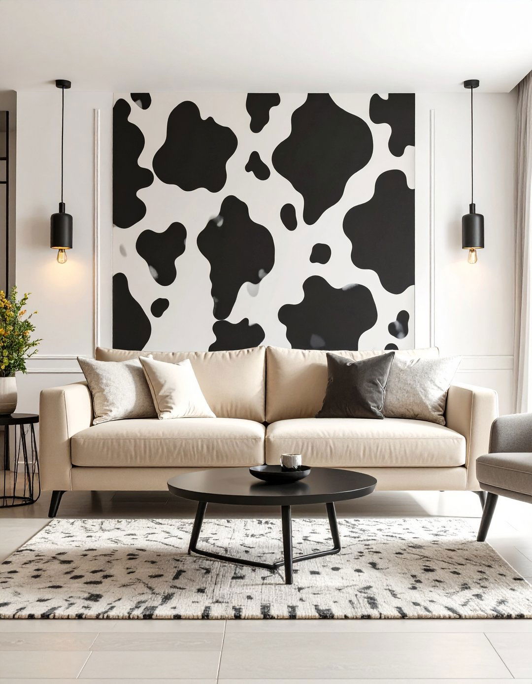 Cow Print Statement Wall - 25 cow print room decor ideas