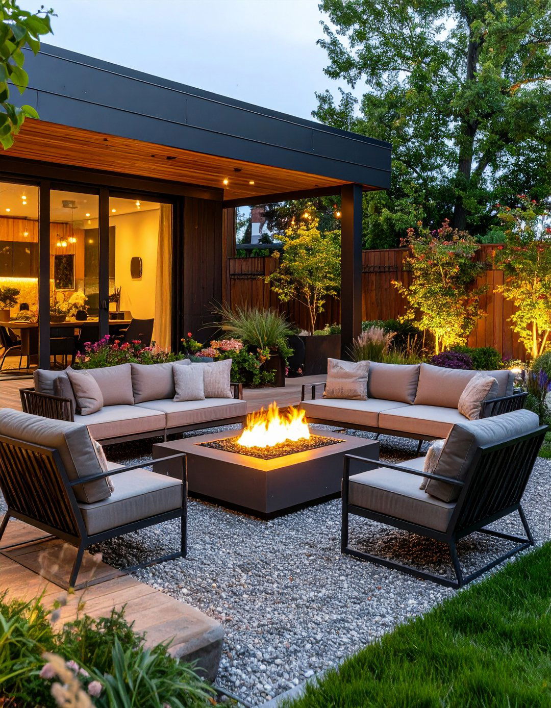 Cozy Fire Pit Courtyard Extension - 25 courtyard ideas