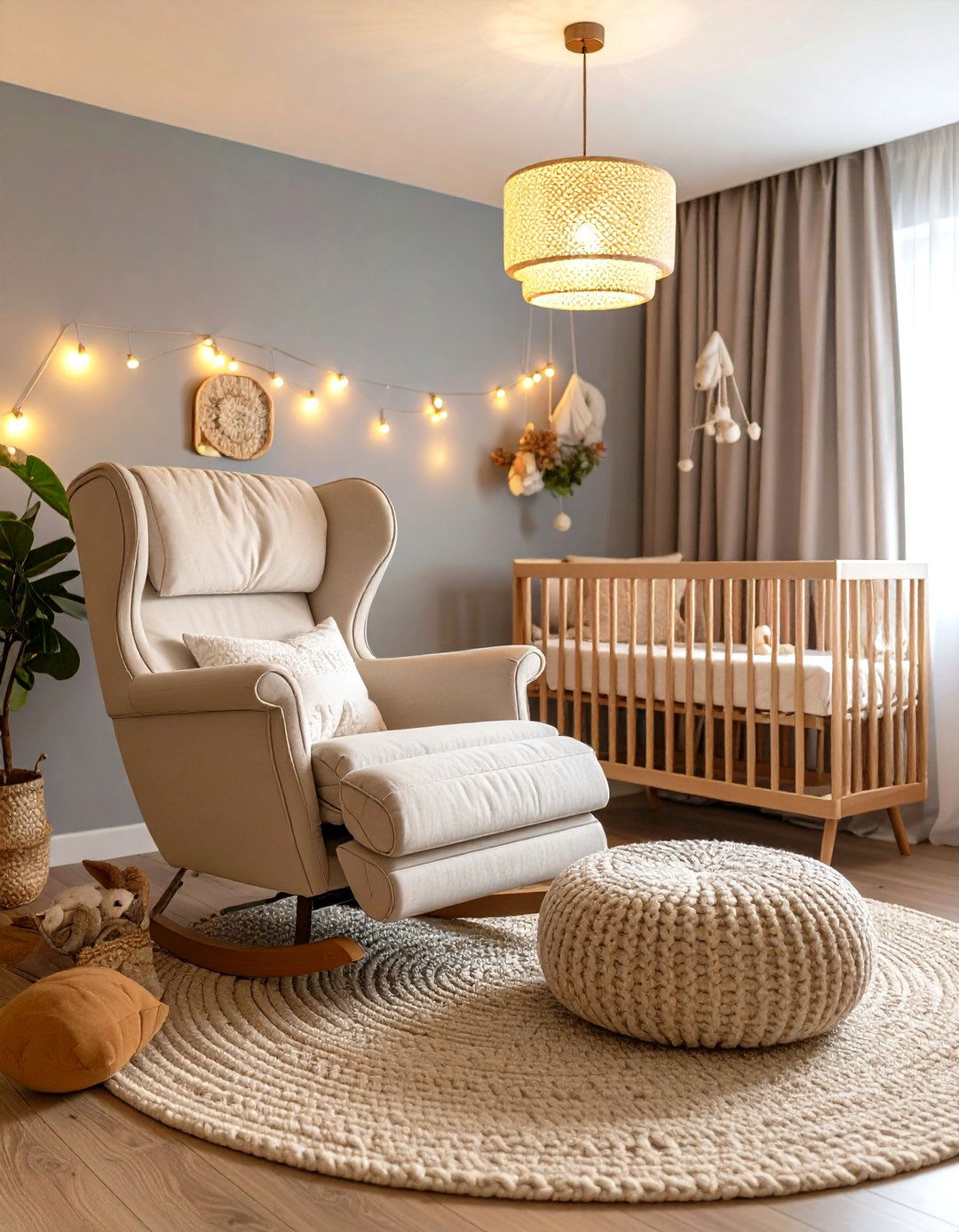 Cozy Nursing Nook Glider - 25 neutral nursery ideas
