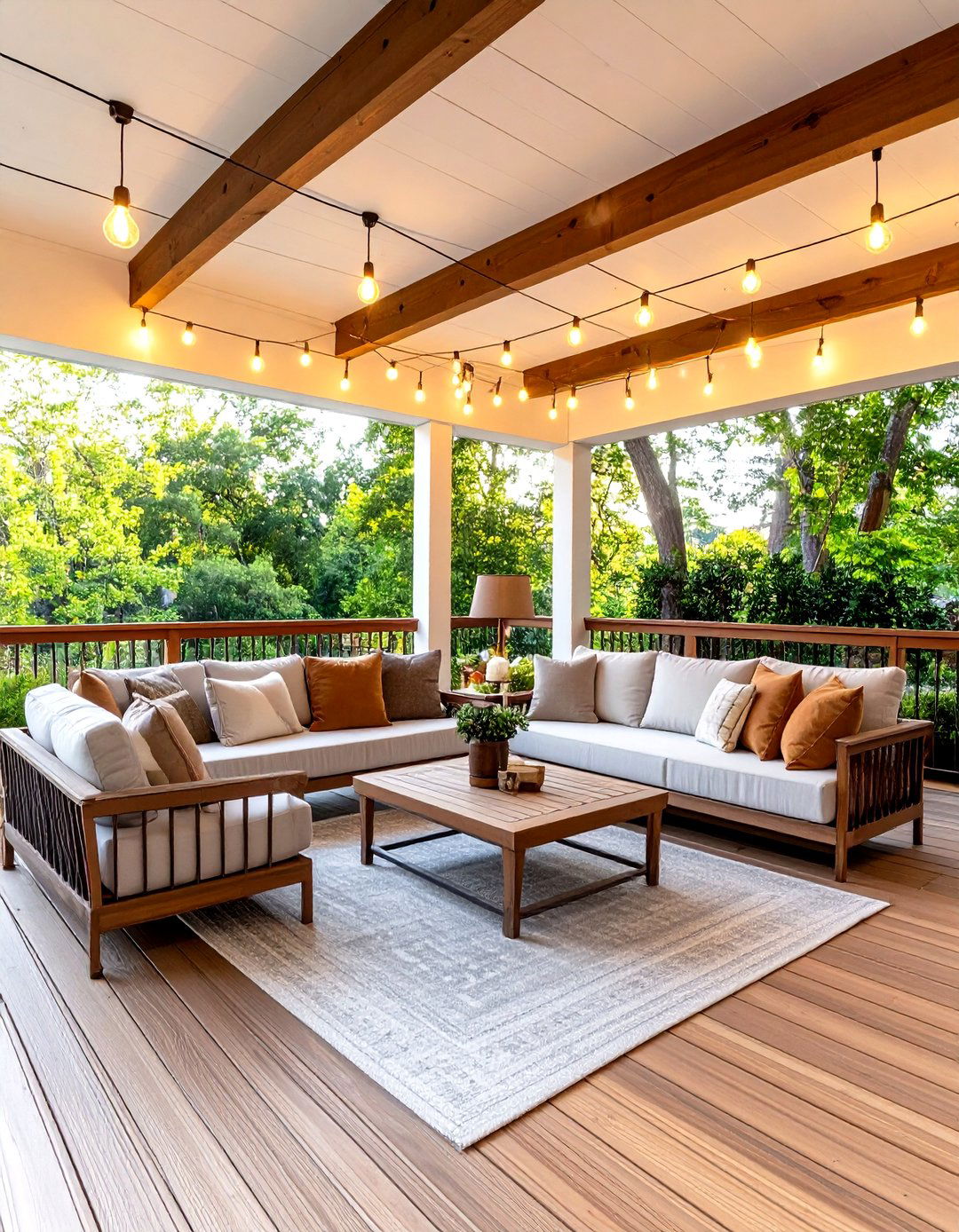 Cozy Shaded Lounge Zone on Your Deck - 25 partially covered deck ideas