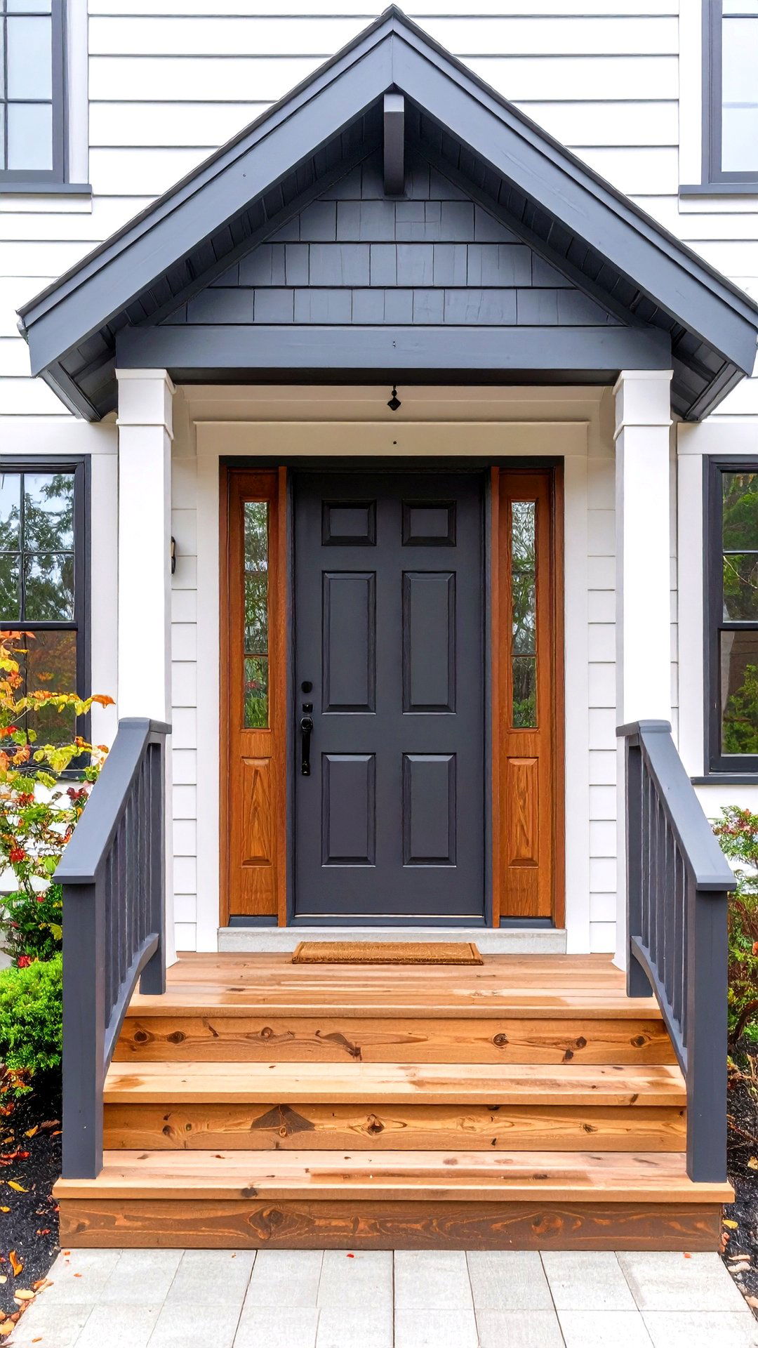 Cracked Pepper Charcoal Cedar Front Door - 25 cedar front door colors ideas
