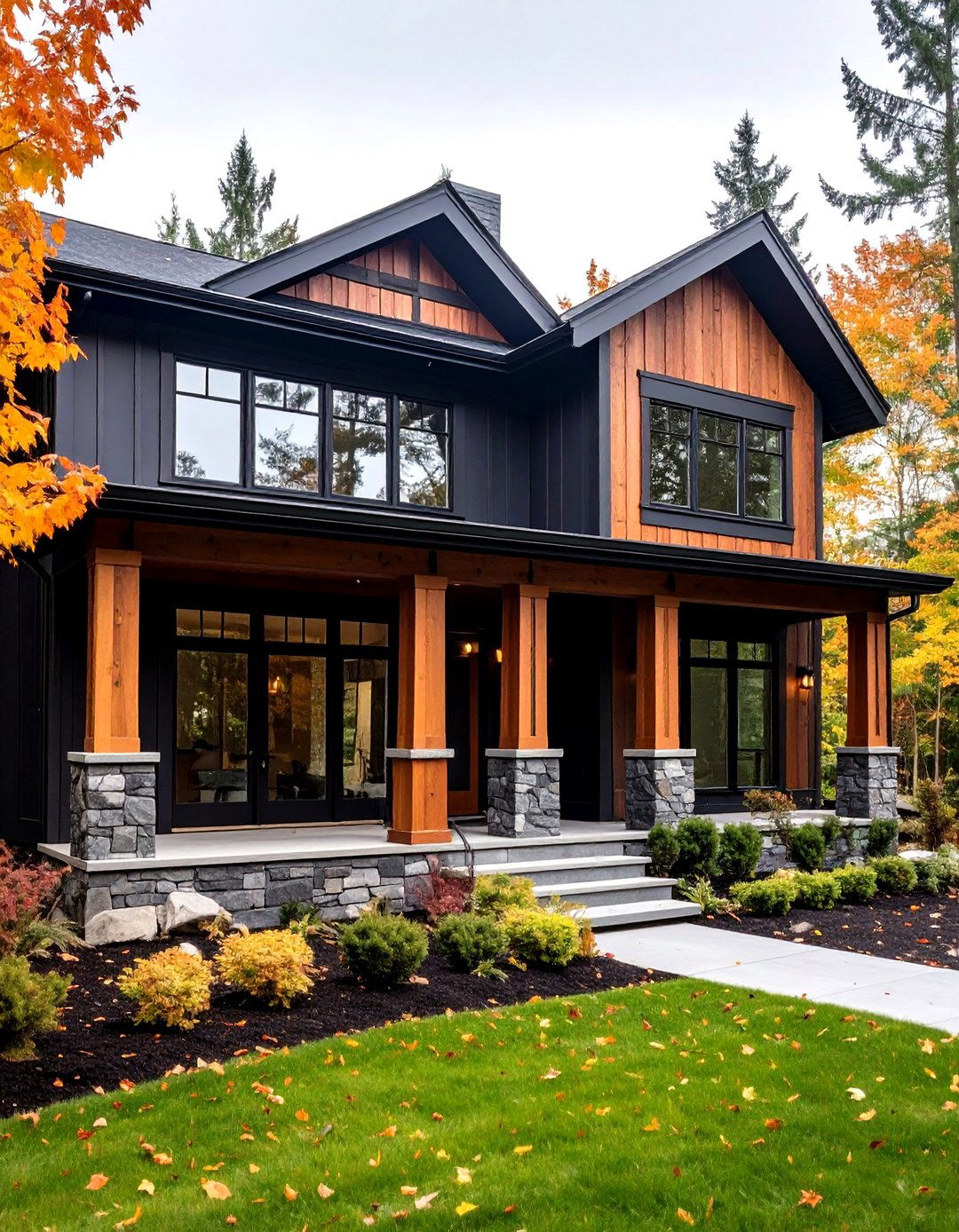 Cracked Pepper PPU Soft Black Paint Color with Cred - 25 paint colors for a modern black house with cedar accents