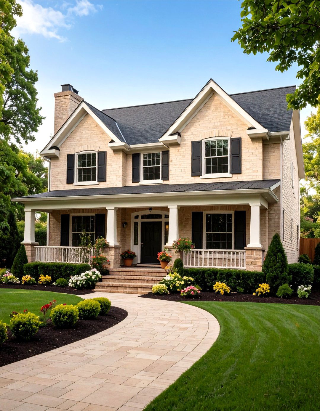 Creamy Off White Brick Exterior - 25 painted brick houses