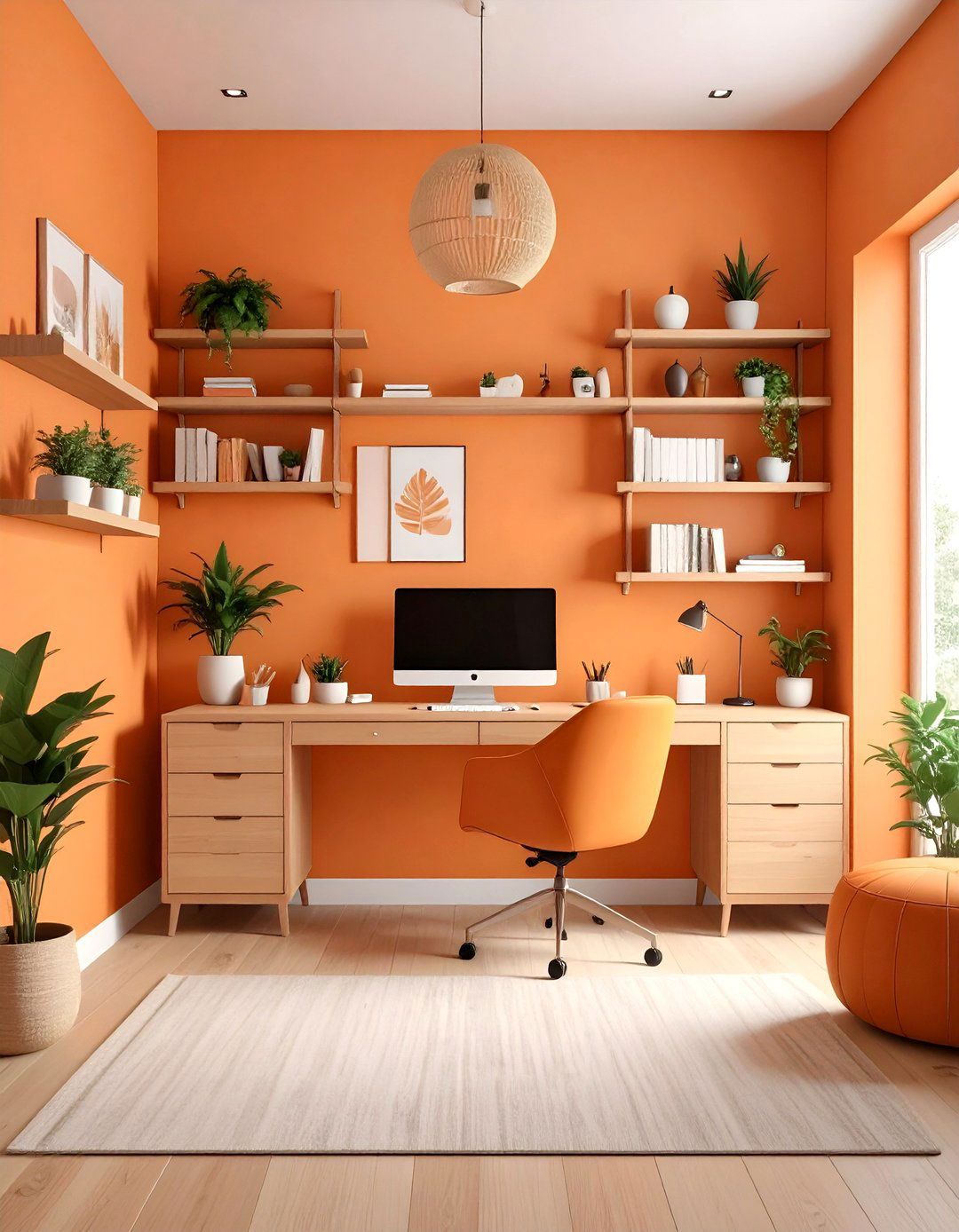 Creative Orange Home Office to Spark Ideas - 25 orange room ideas