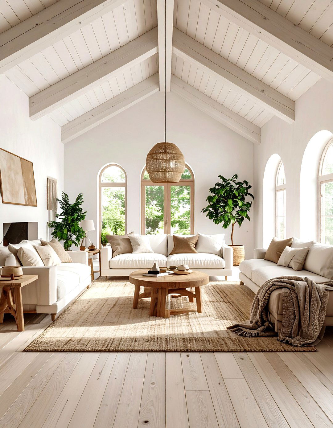 Crisp White Vaulted Ceiling To Enhance Airiness - 25 open concept vaulted ceiling living room ideas