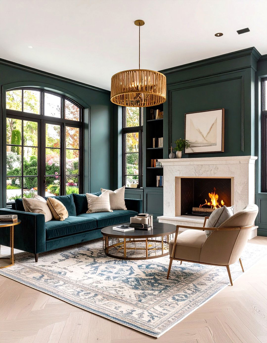Crittall Window Garden Library - 25 dark green home library ideas and inspiration