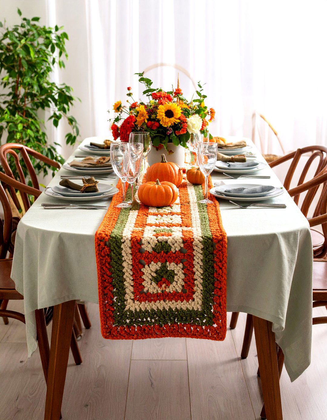 Crochet Runners Layer Handmade Softness - 25 70s dining room design ideas