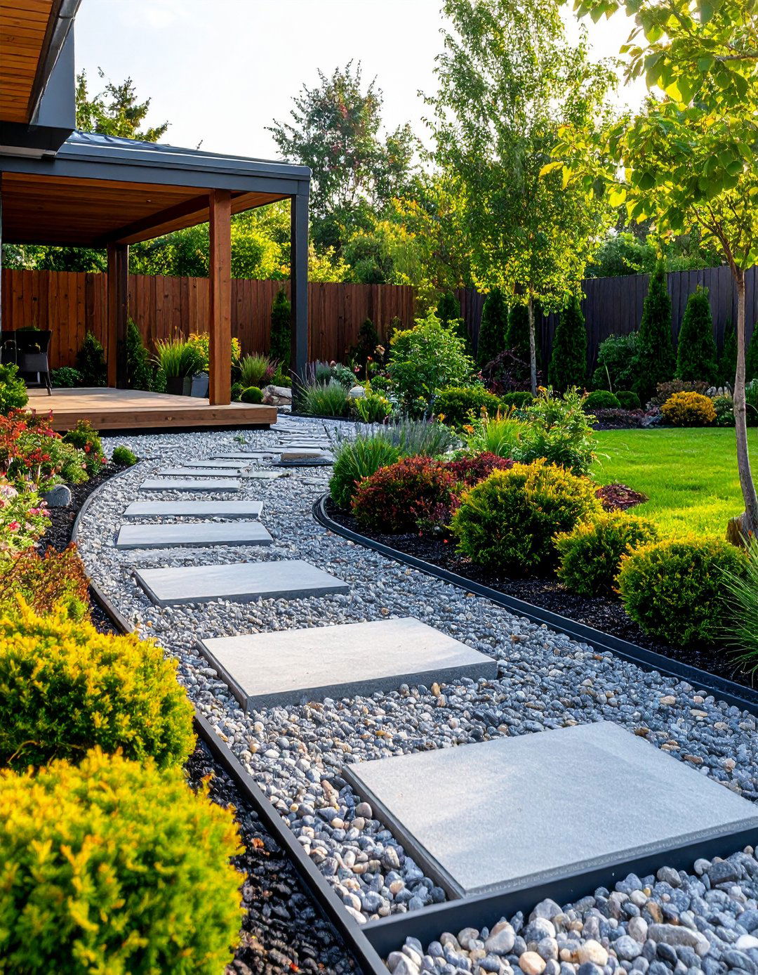Crunchy Gravel and Stepping Stone Courtyard - 25 courtyard ideas