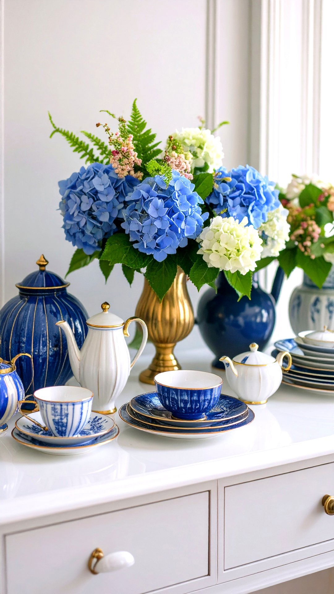 Curate Blue and White Porcelain Vignettes - 25 grandmillennial style bedroom ideas
