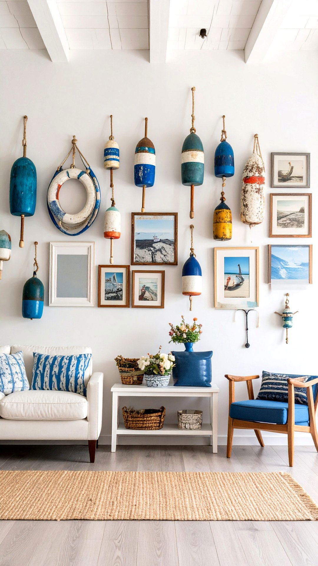 Curate Vintage Coastal Collectibles - 25 coastal living room ideas