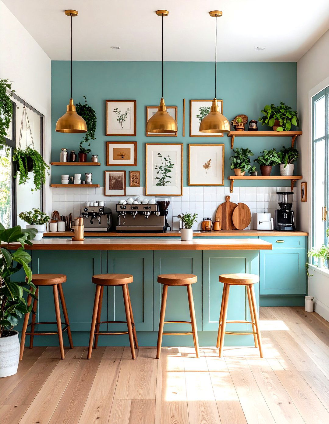 Curate a Mini Gallery Wall for Artistic Warmth - 25 cozy kitchen ideas