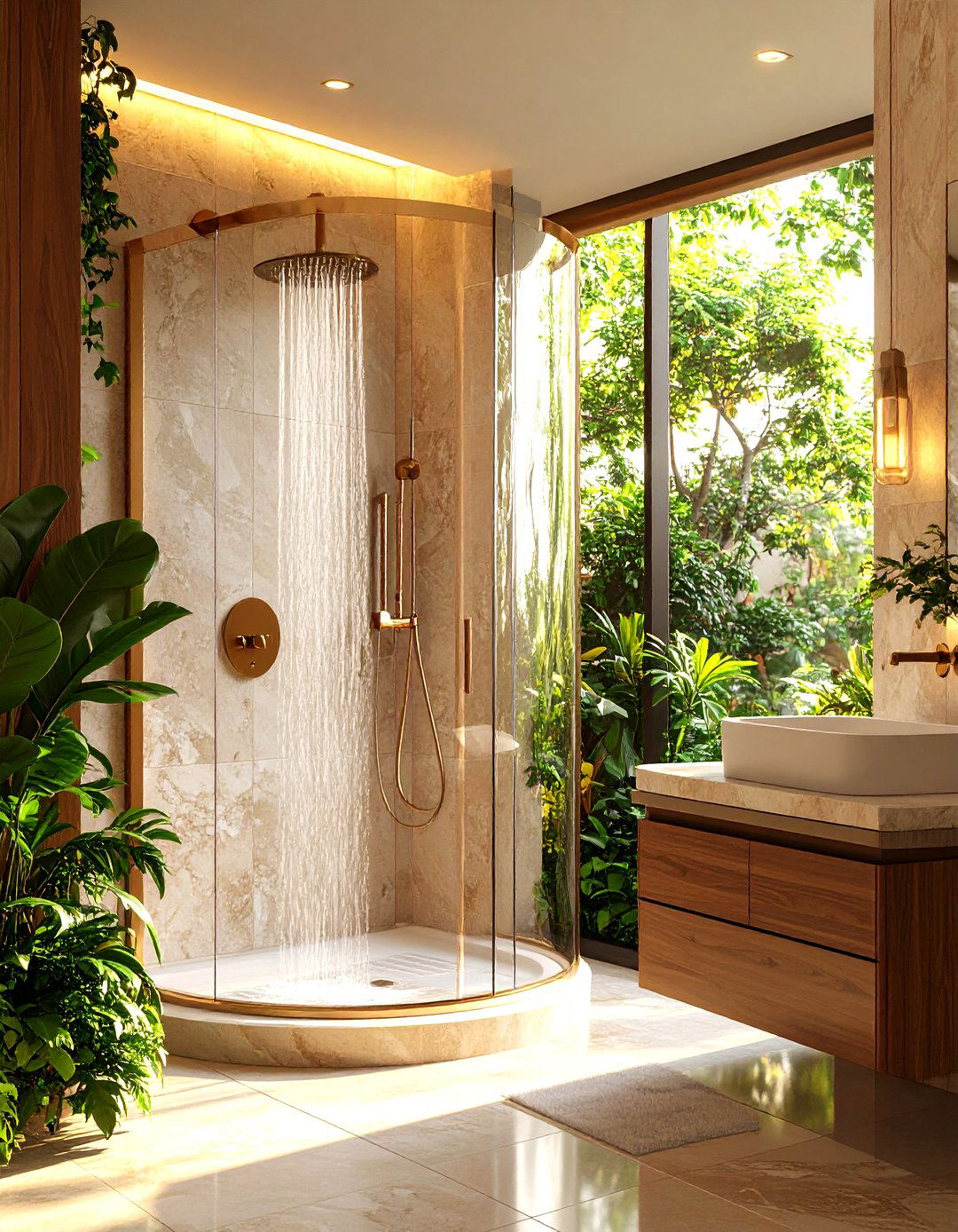 Curved Corner Shower Softens Edges and Saves Inches - 25 apartment bathroom ideas