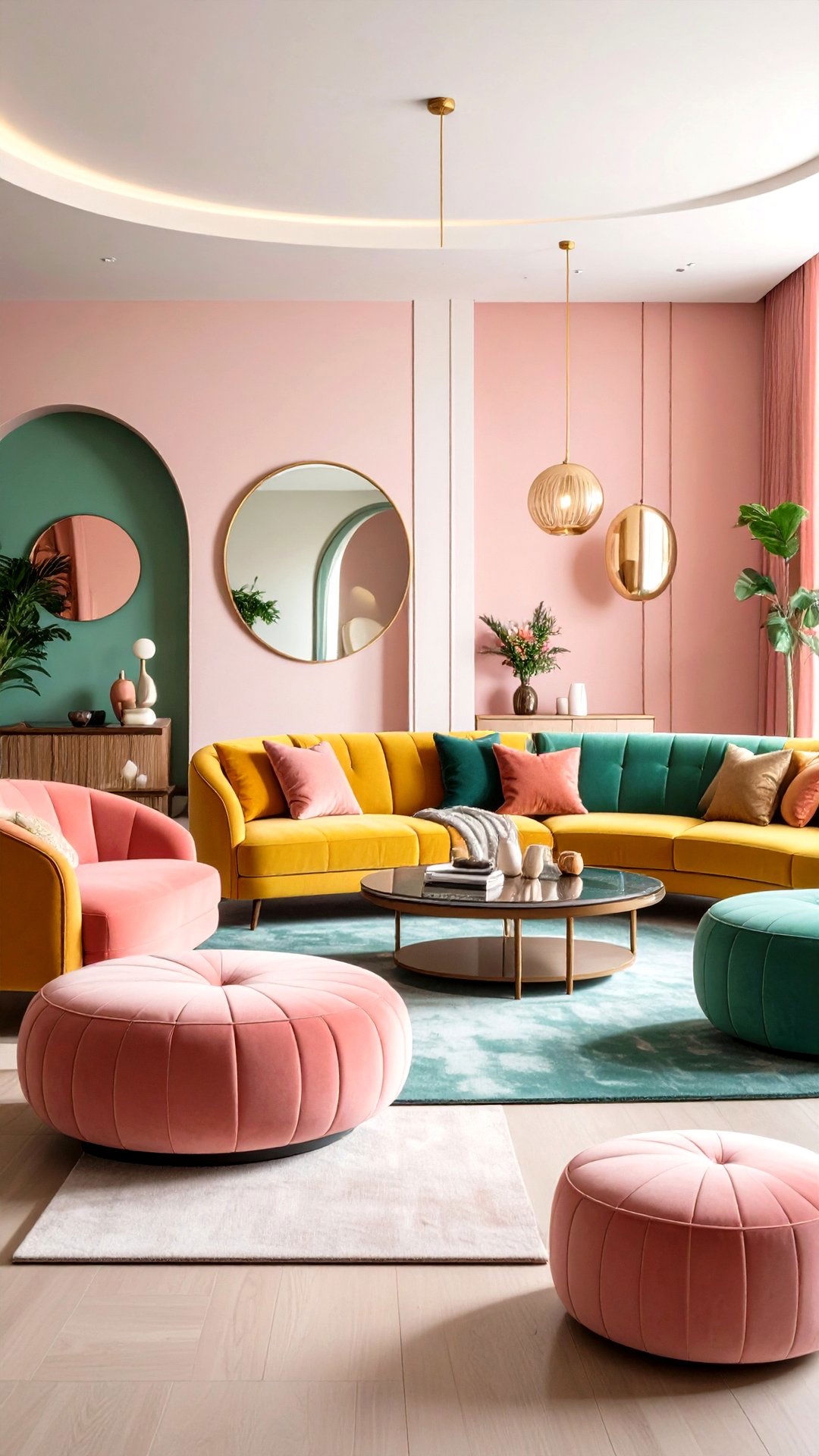 Curved Silhouettes Soften Hard Lines - 25 aesthetic living room ideas