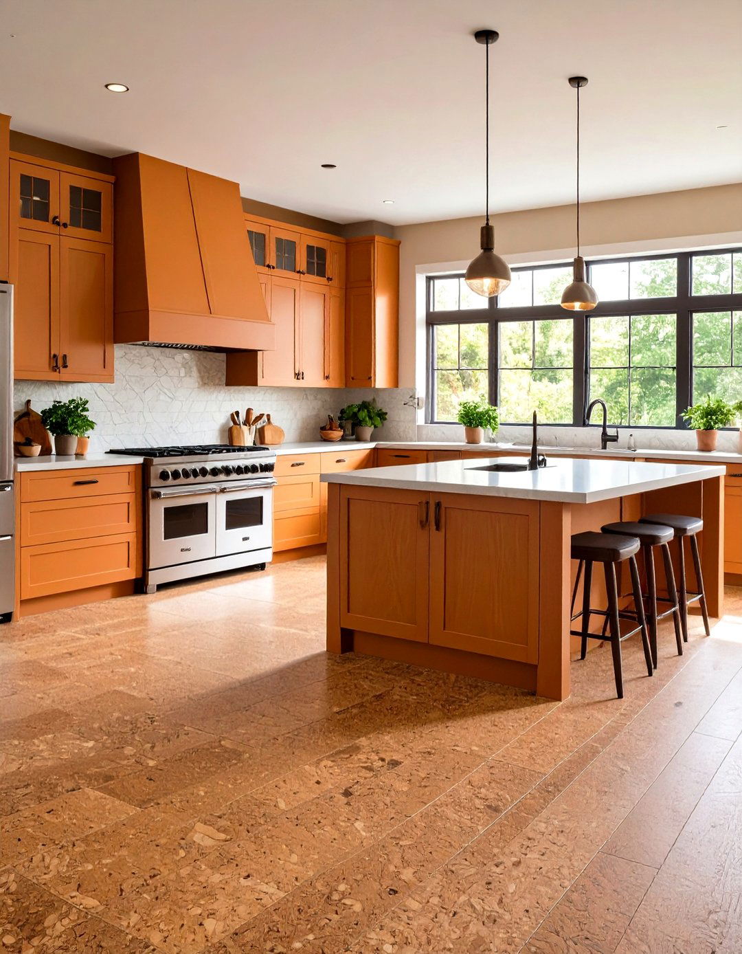 Cushy Cork Flooring Is Gentle on Joints - 25 organic kitchen design ideas