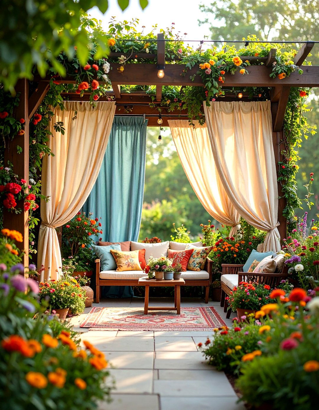 DIY Drop Cloth Patio Curtains - 25 patio curtain ideas