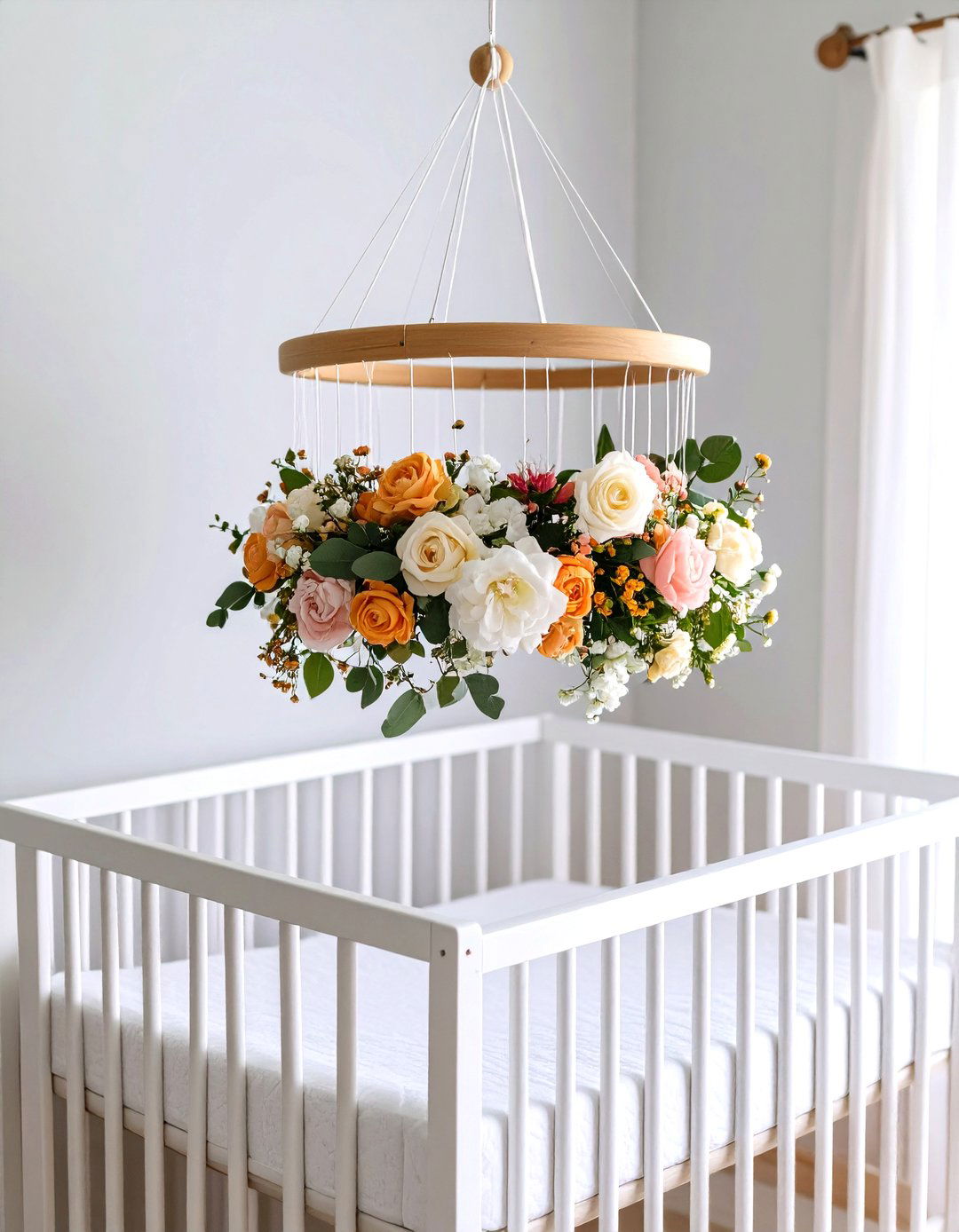 DIY Floral Mobile Nursery Craft - 25 floral nursery ideas