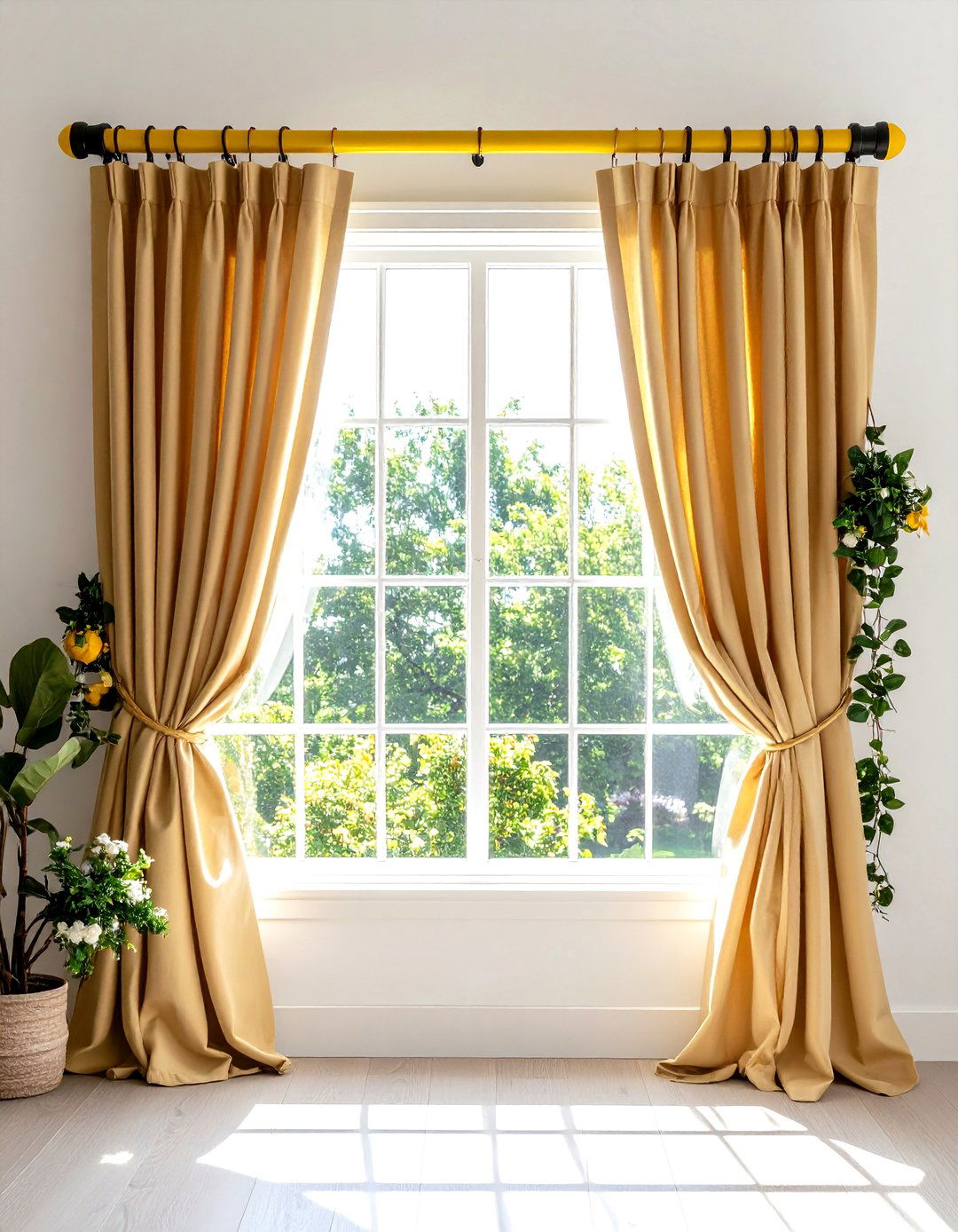 DIY Goal Post Curtain Rod to Frame Windows - 25 football room decor ideas