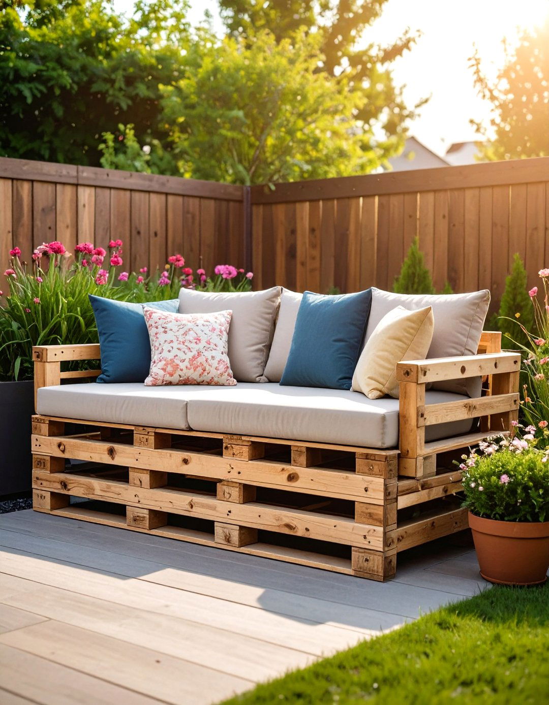 DIY Pallet Patio Sofa - 25 patio decor ideas