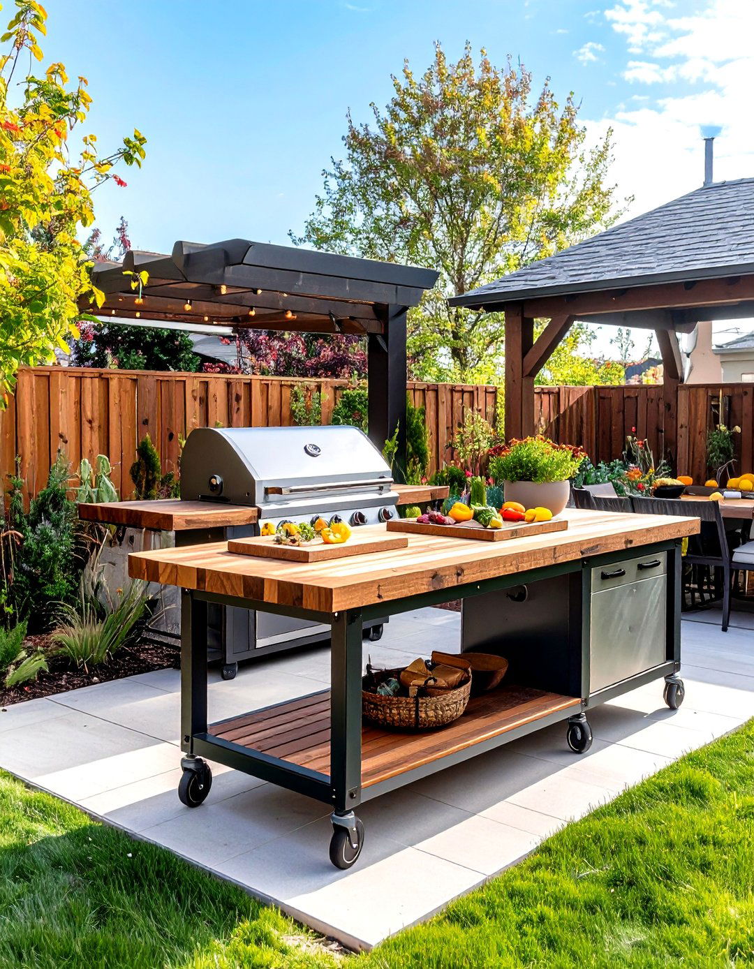 DIY Pallet Wood Outdoor Kitchen Island - 25 outdoor kitchen island ideas