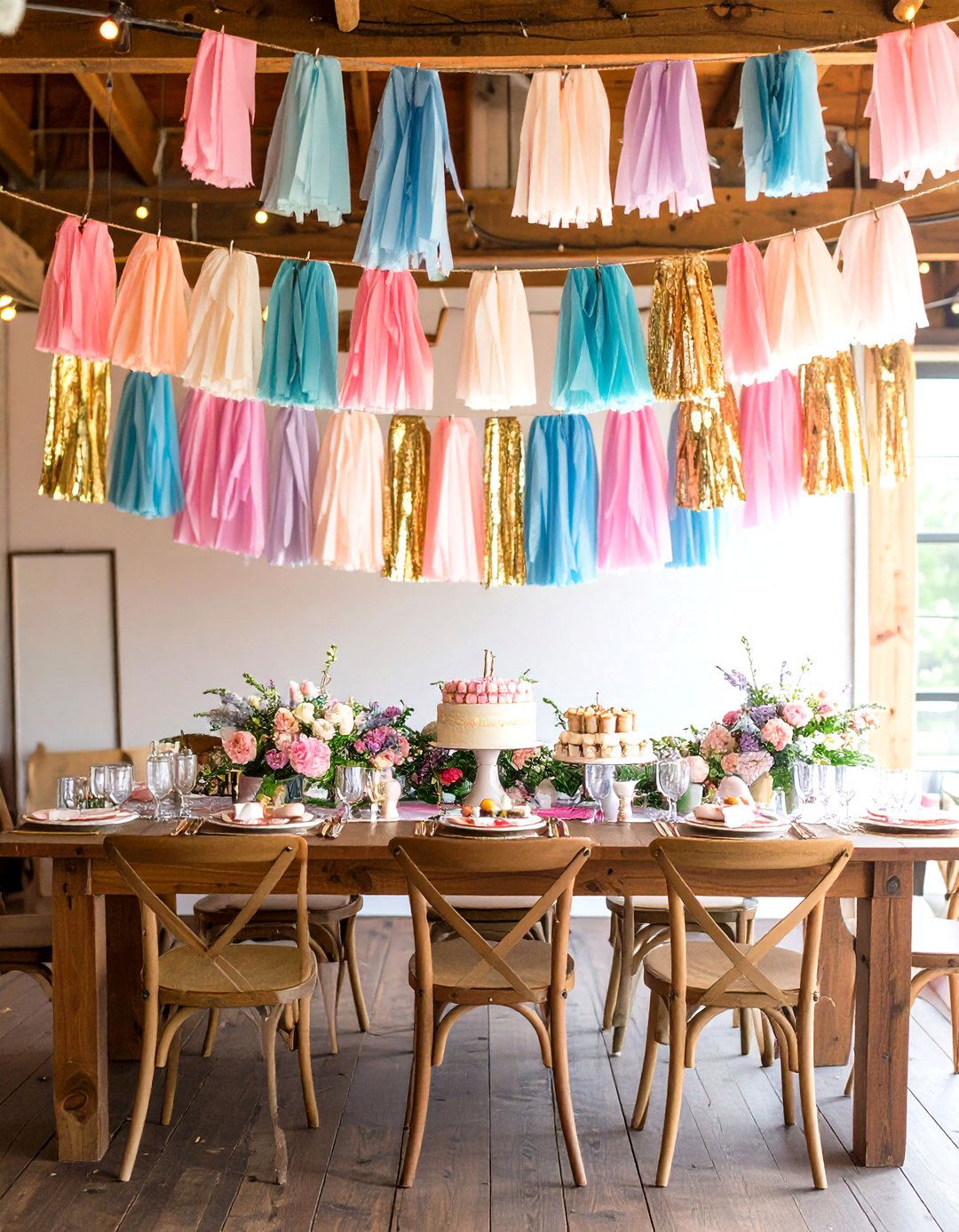 DIY Tissue Tassel Garland - 25 party decoration ideas