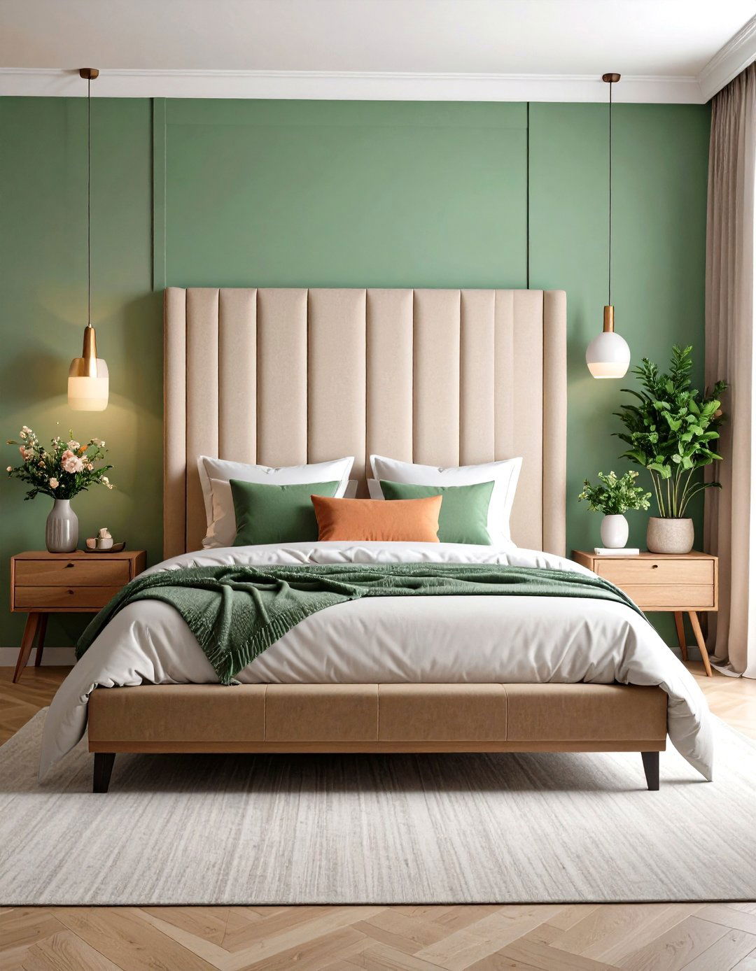 DIY Upholstered Wall Panels for Cushy Support - 25 no headboard ideas