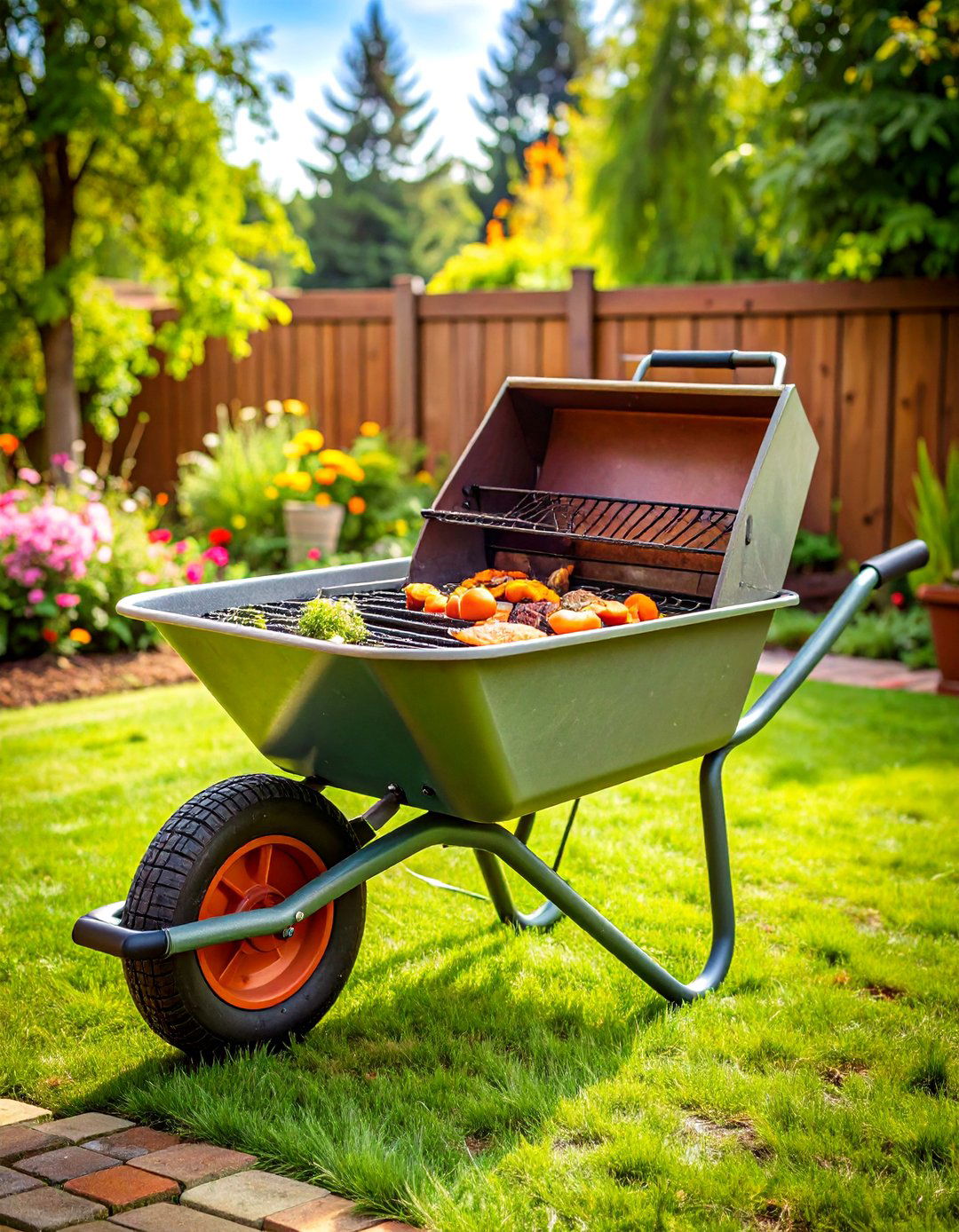 DIY Wheelbarrow BBQ or Grill - 25 old wheelbarrow ideas